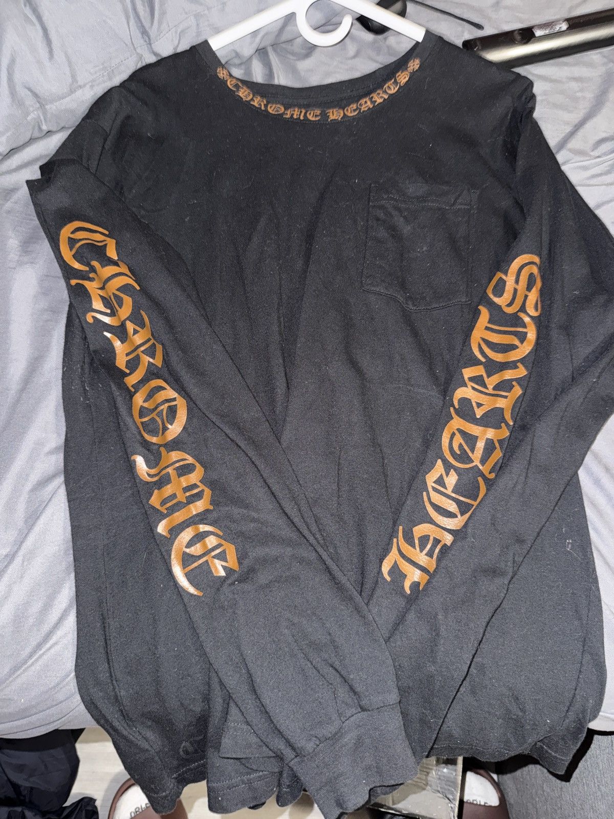Chrome Hearts Black & Brown Neck Logo Longsleeve T-Shirt