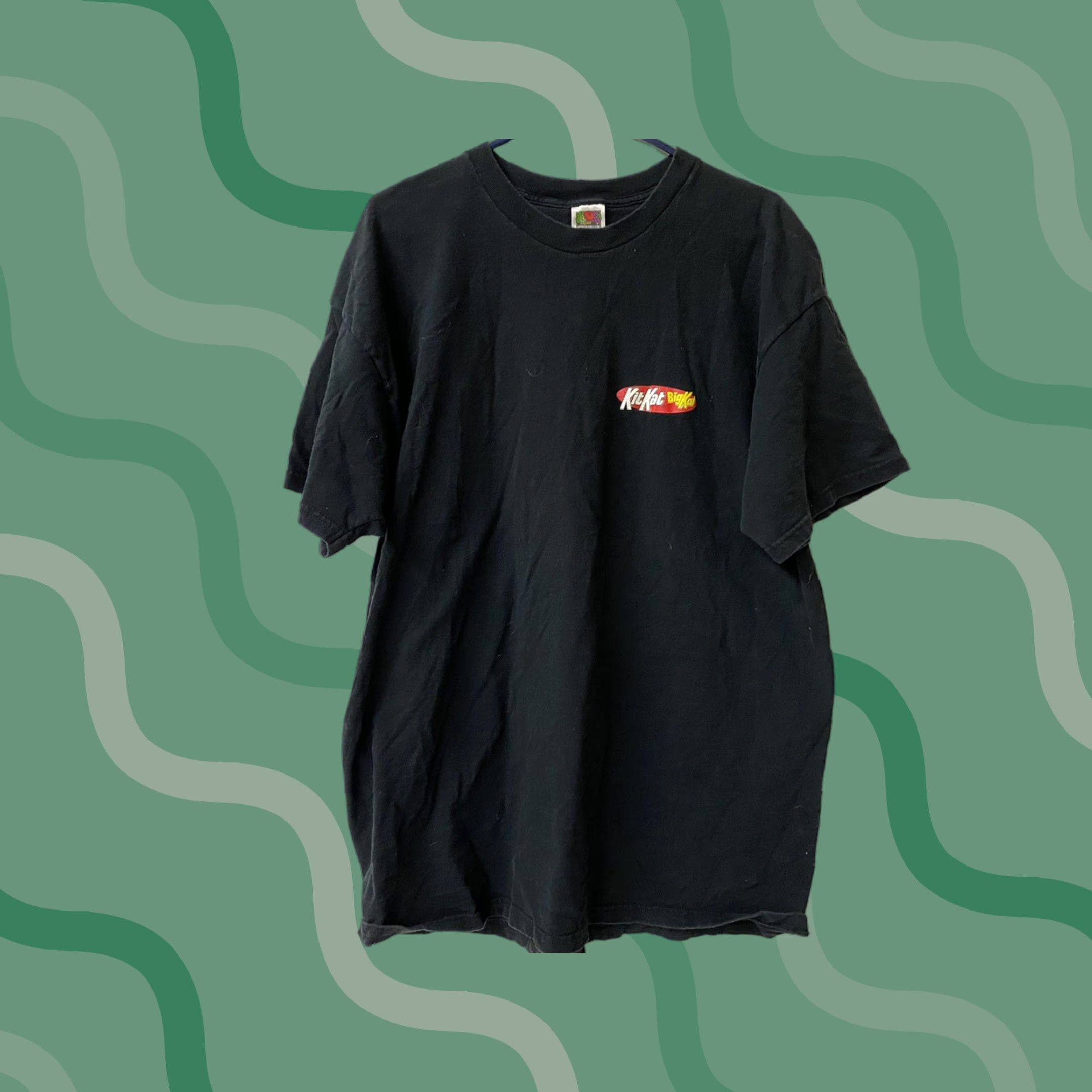 Fruit Of The Loom VINTAGE Fruit of the Loom Shirt 2XL Black Kit Kat 90s Graphic Mens Size XXL / US 16-18 / IT 52-54 - 1 Thumbnail