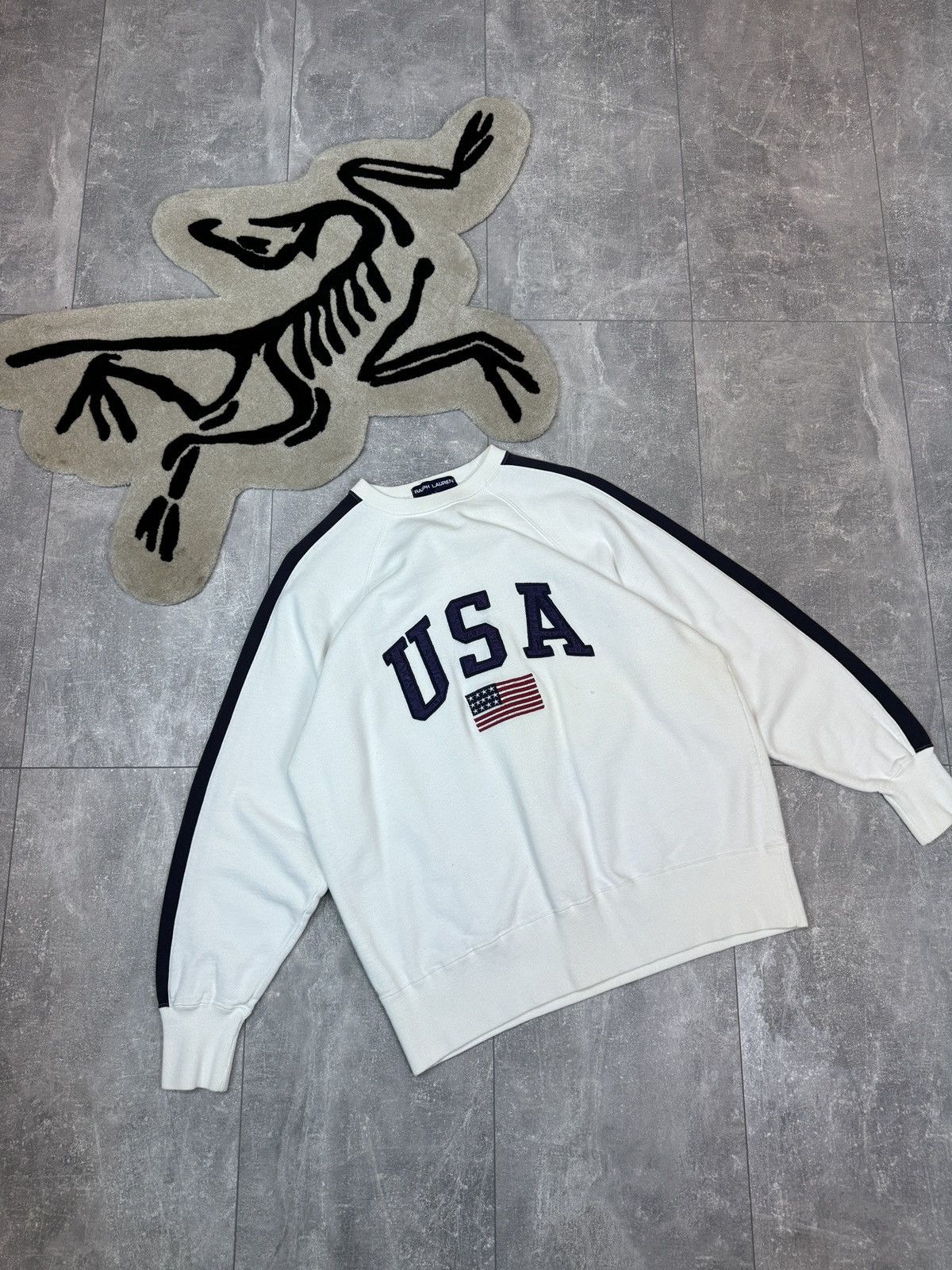 Polo Ralph Lauren × Vintage Mens Vintage Polo Ralph Lauren Sport USA sweatshirt big logo Size US S / EU 44-46 / 1 - 1 Thumbnail