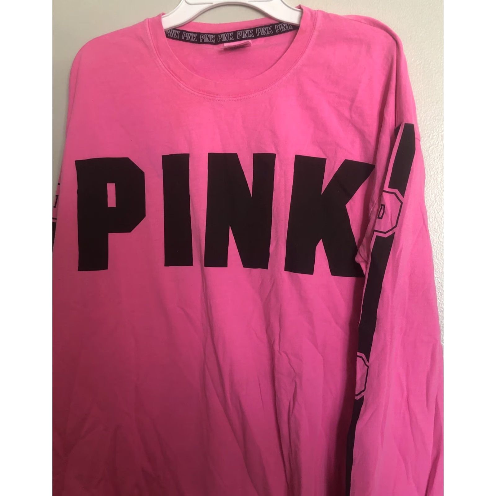 Victoria's Secret Victoria's Secret PINK Pullover Shirt Pink Long Sleeve Size M Logo Casual Sleeve Cotton Knit Round Neck T-Shirt Women Regular Vintage No Size M / US 6-8 / IT 42-44 - 2 Thumbnail