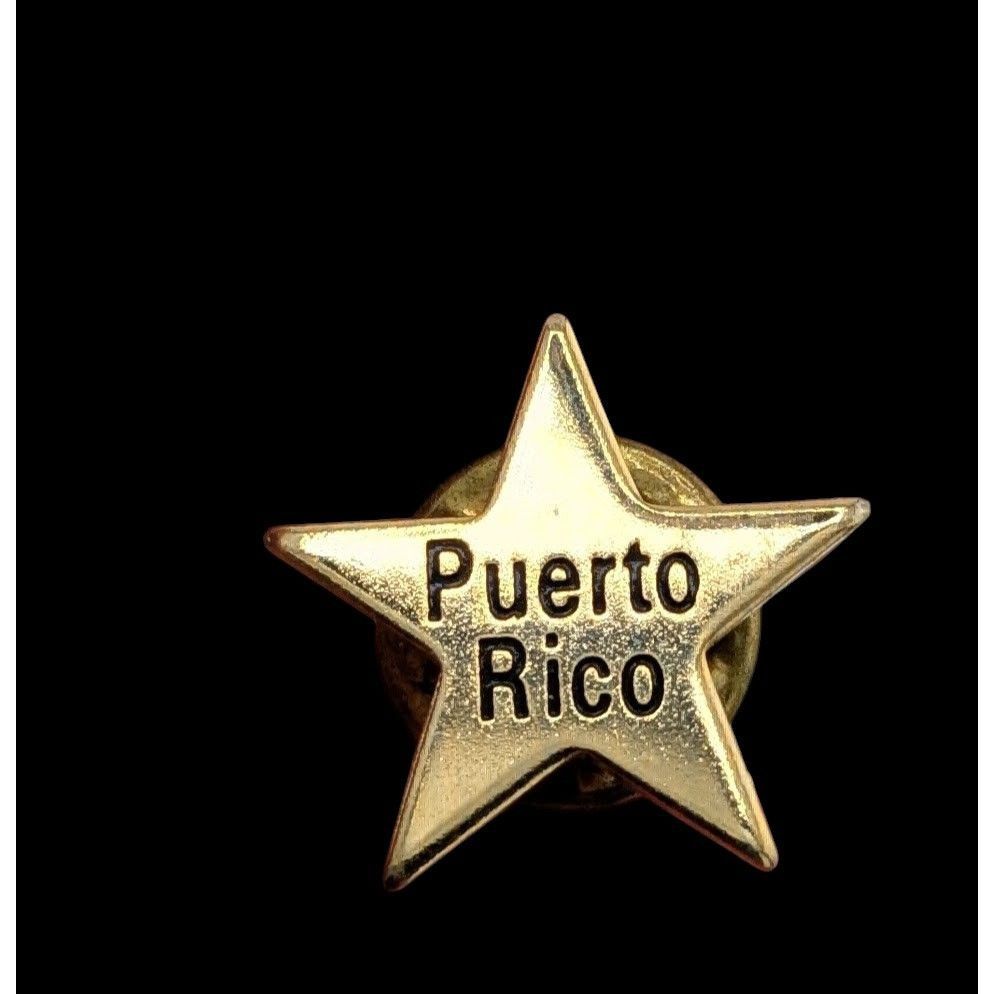 Other Puerto Rico Souvenir Gold Tone Star Lapel Pin Size ONE SIZE - 1 Thumbnail
