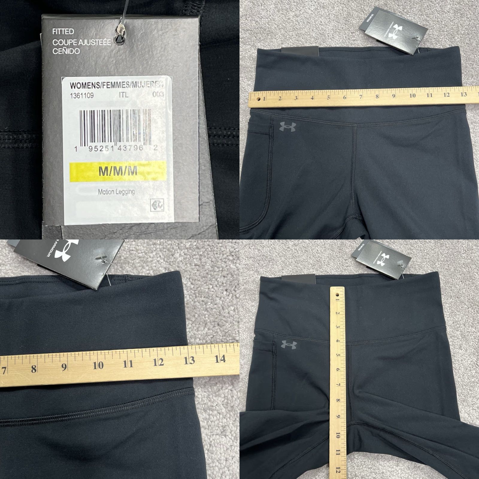Under Armour Under Armour Leggings Motion Women's Medium Full-Length Black High Rise Run 28” Inseam NWT Size 32" / US 10 / IT 46 - 9 Thumbnail
