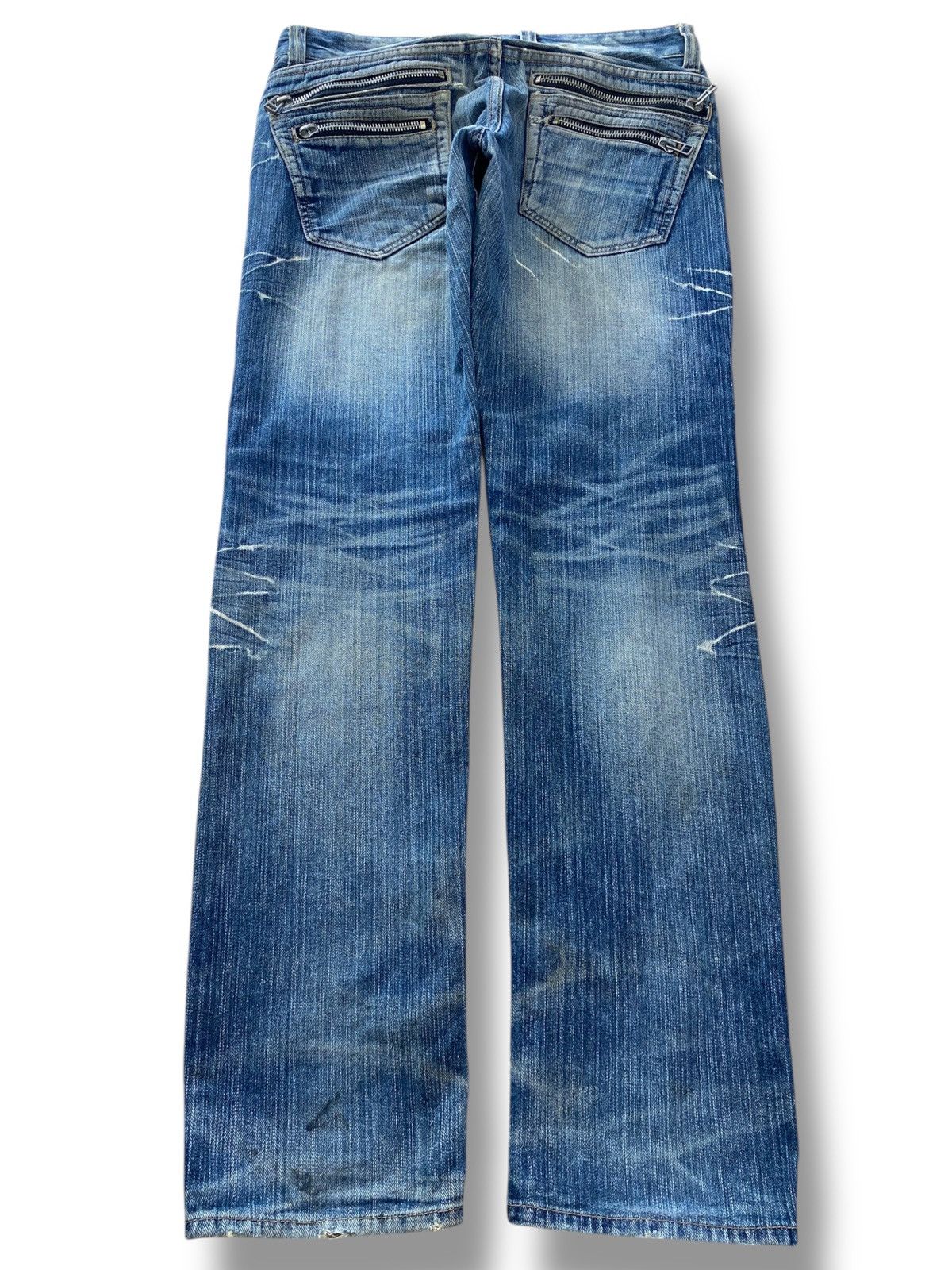 Japanese Brand Japanese Brand Light Wash Ripped Style Straight Leg Jeans Size US 34 / EU 50 - 3 Thumbnail