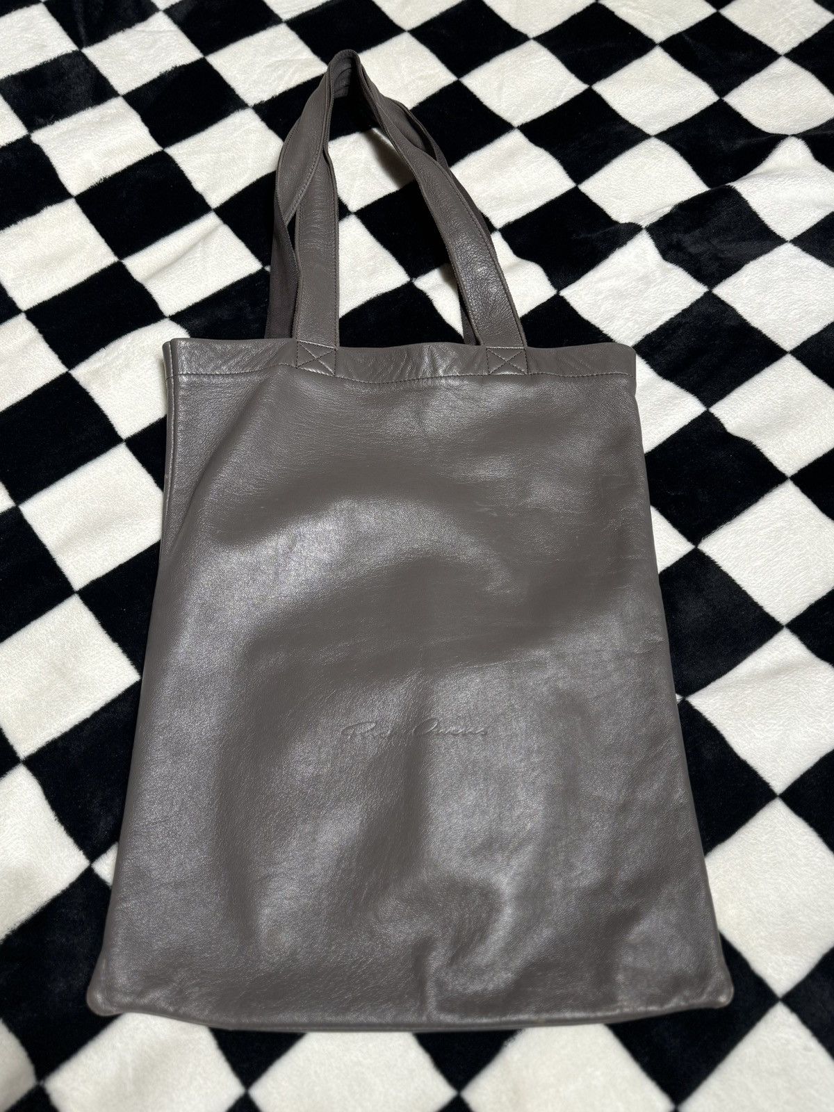 Rick Owens LEATHER MAINLINE TOTE BAG DARK DUST Size ONE SIZE - 1 Thumbnail