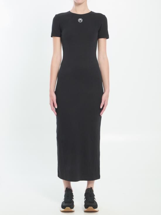 ワンピース MARINE SERRE Women Mid Skirts WDR276ACJER0004 BLACK MARINE SERRE Mid Skirt - Black | Garmentory