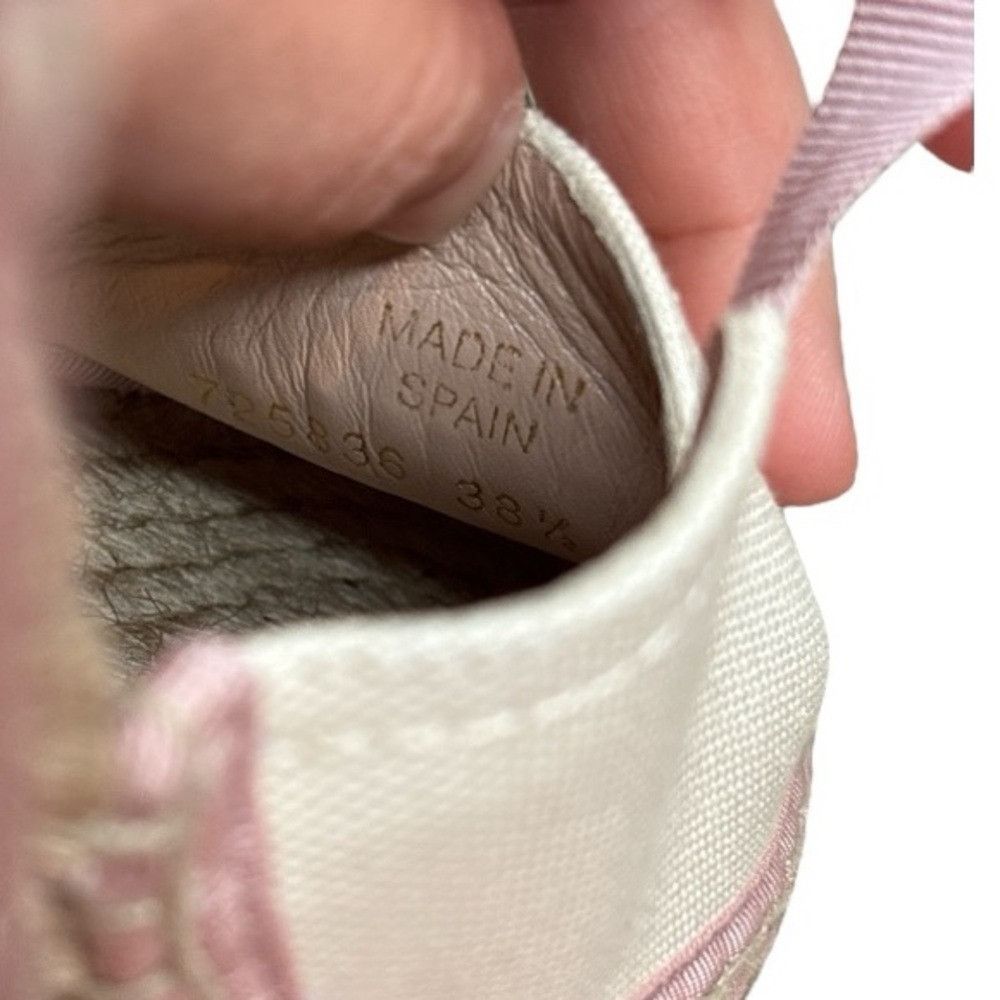 Gucci GUCCI Judit Espadrille Wedge Sandals White Pink GG Lace Up E Size US 8.5 / IT 38.5 - 11 Thumbnail