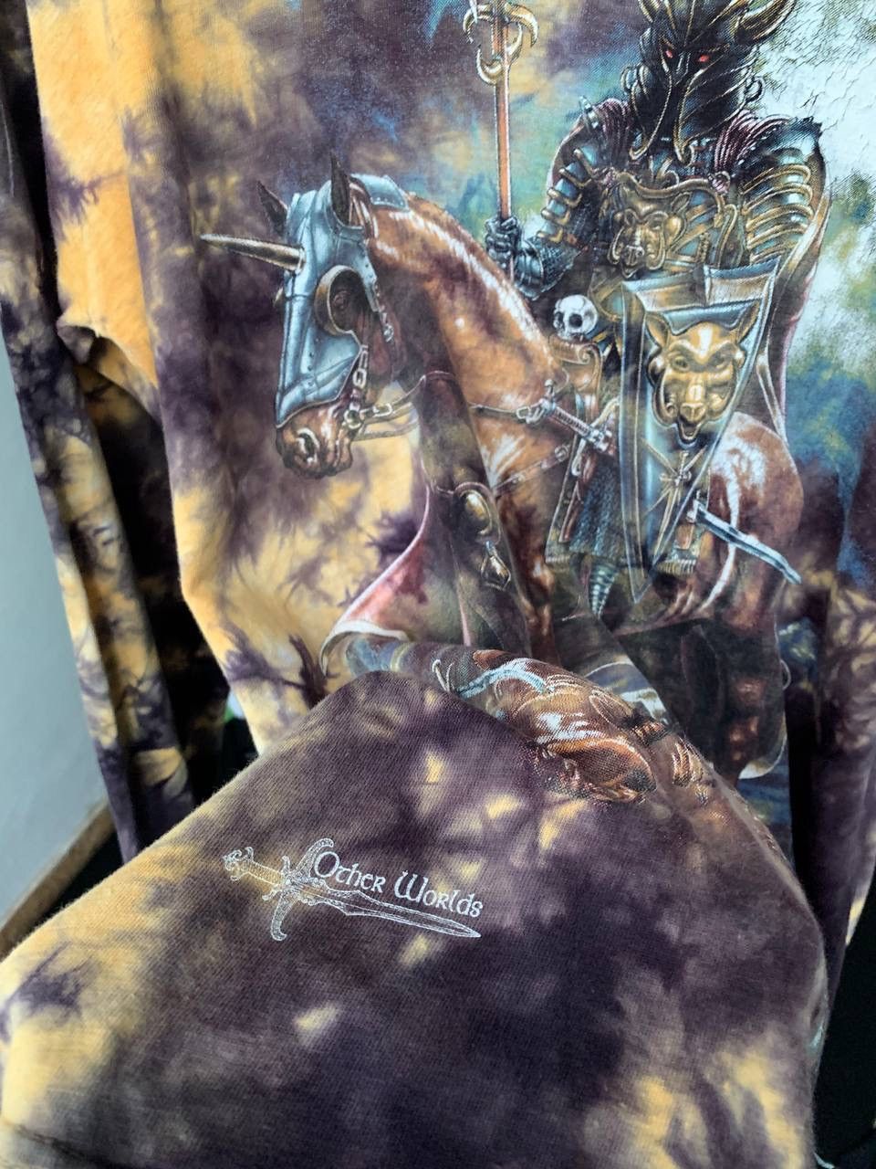Japanese Brand × Vintage Death Rider The Dark Guardian Vintage Fullprint 90s Churinga Size US M / EU 48-50 / 2 - 5 Thumbnail