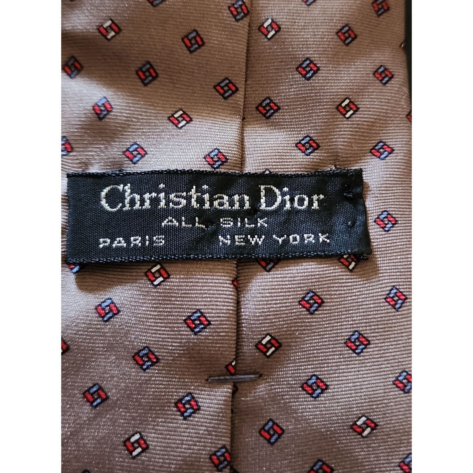 Christian Dior Monsieur Christian Dior Beige Satin Men's Tie Size ONE SIZE - 5 Thumbnail