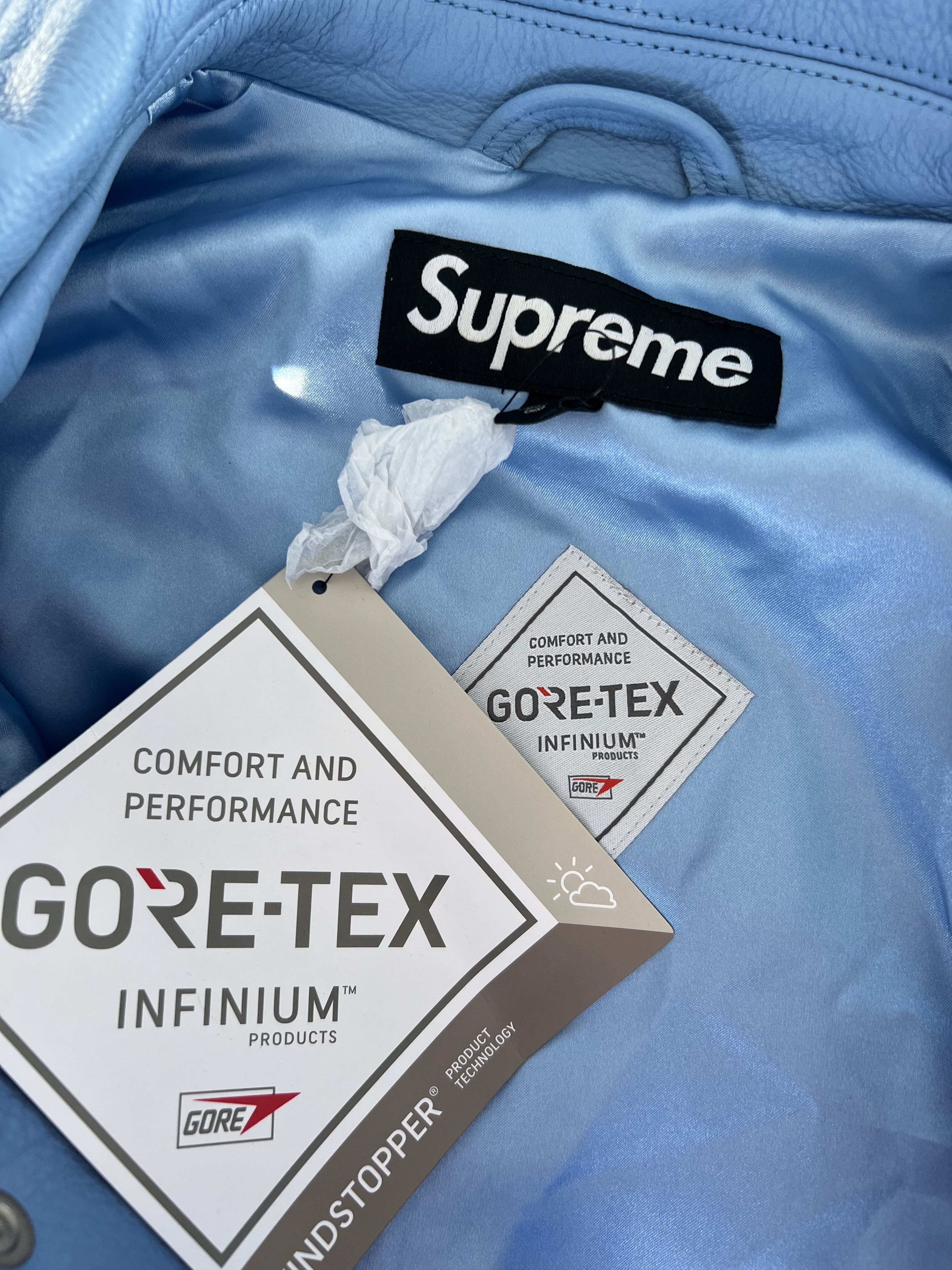 Supreme Supreme Gore-Tex Infinium Windstopper Leather Varsity Jacket Size US L / EU 52-54 / 3 - 11 Thumbnail