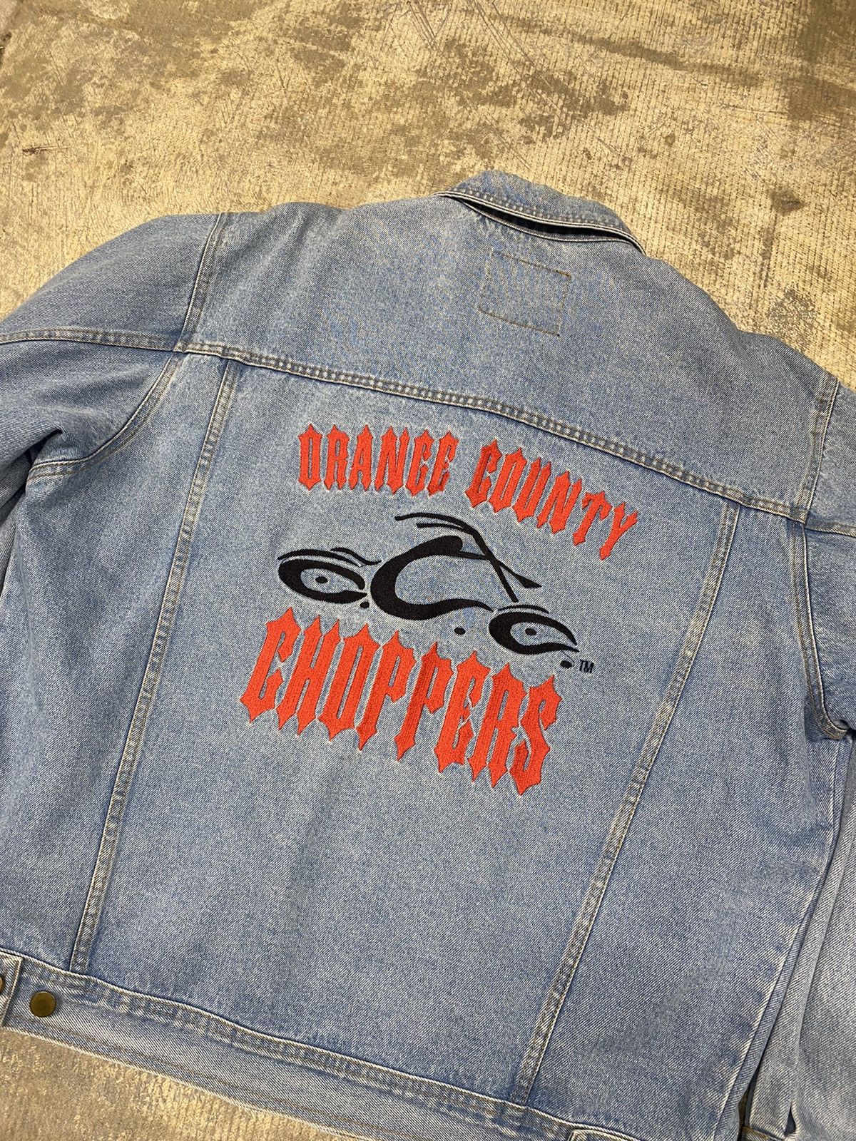 Vintage Vintage Orange County Choppers embroidered Denim Jacket Size US L / EU 52-54 / 3 - 4 Thumbnail