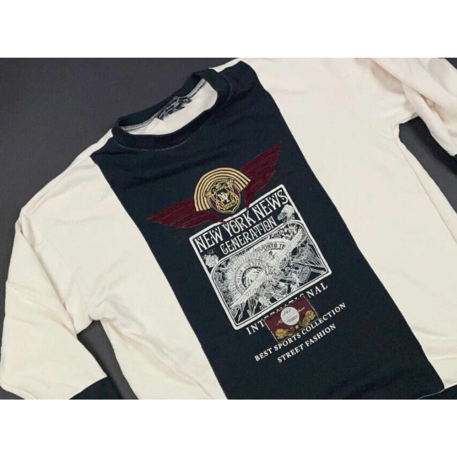 Vintage VINTAGE 90s New York News Embroidered Cotton Blend Sweatshirt Adult Medium 3/4 Sleeve Pullover City Retro Casual Size M / US 6-8 / IT 42-44 - 3 Thumbnail