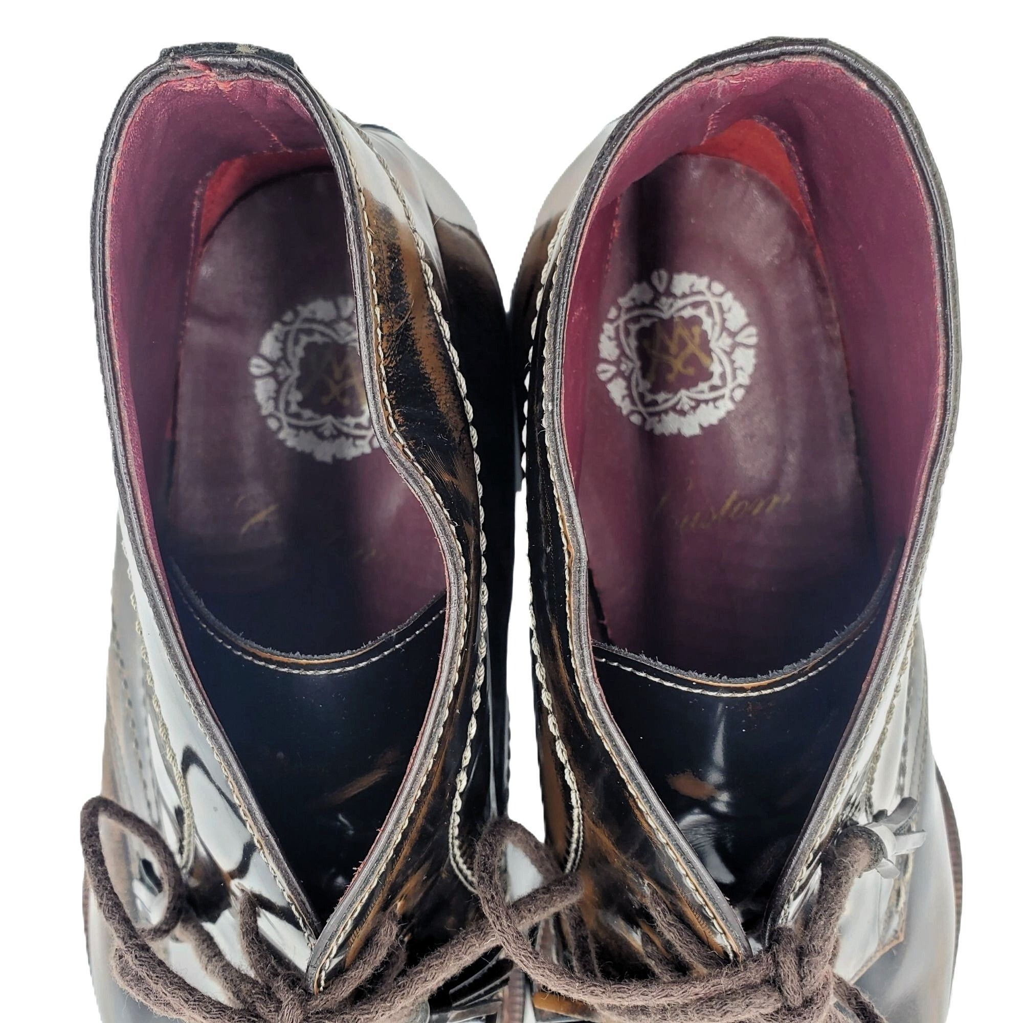Mezlan Mezlan Spain Antiqued Brown Gloss Leather Chukka Boots 12M Size US 12 / EU 45 - 8 Thumbnail