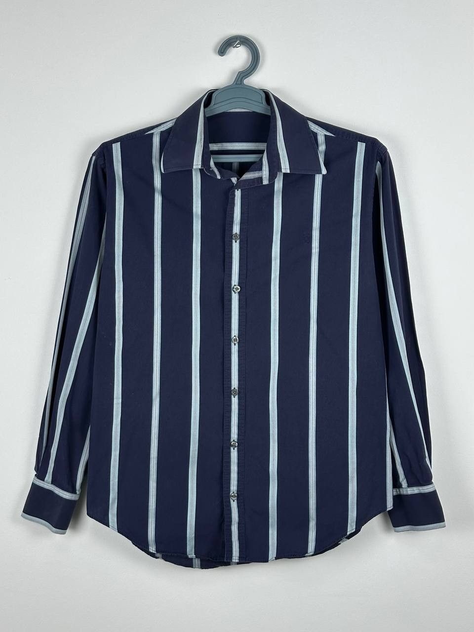 Vintage × Yves Saint Laurent Cotton YSL Shirt Blue Striped Longsleeve Button Up Size US L / EU 52-54 / 3 - 3 Thumbnail