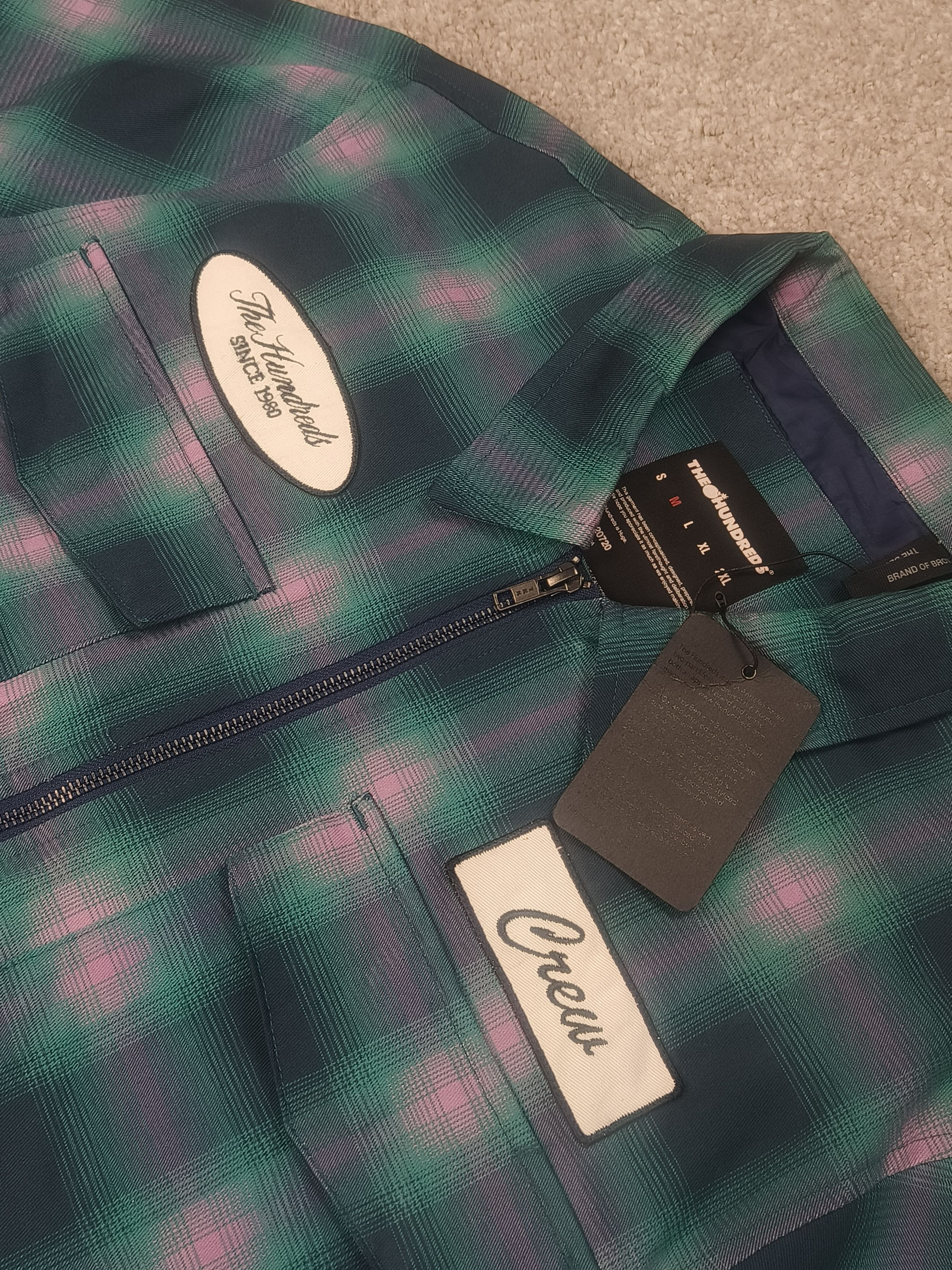 The Hundreds The Hundreds Crew Plaid Zip Up Patches Bomber Style Jacket Size US M / EU 48-50 / 2 - 2 Thumbnail
