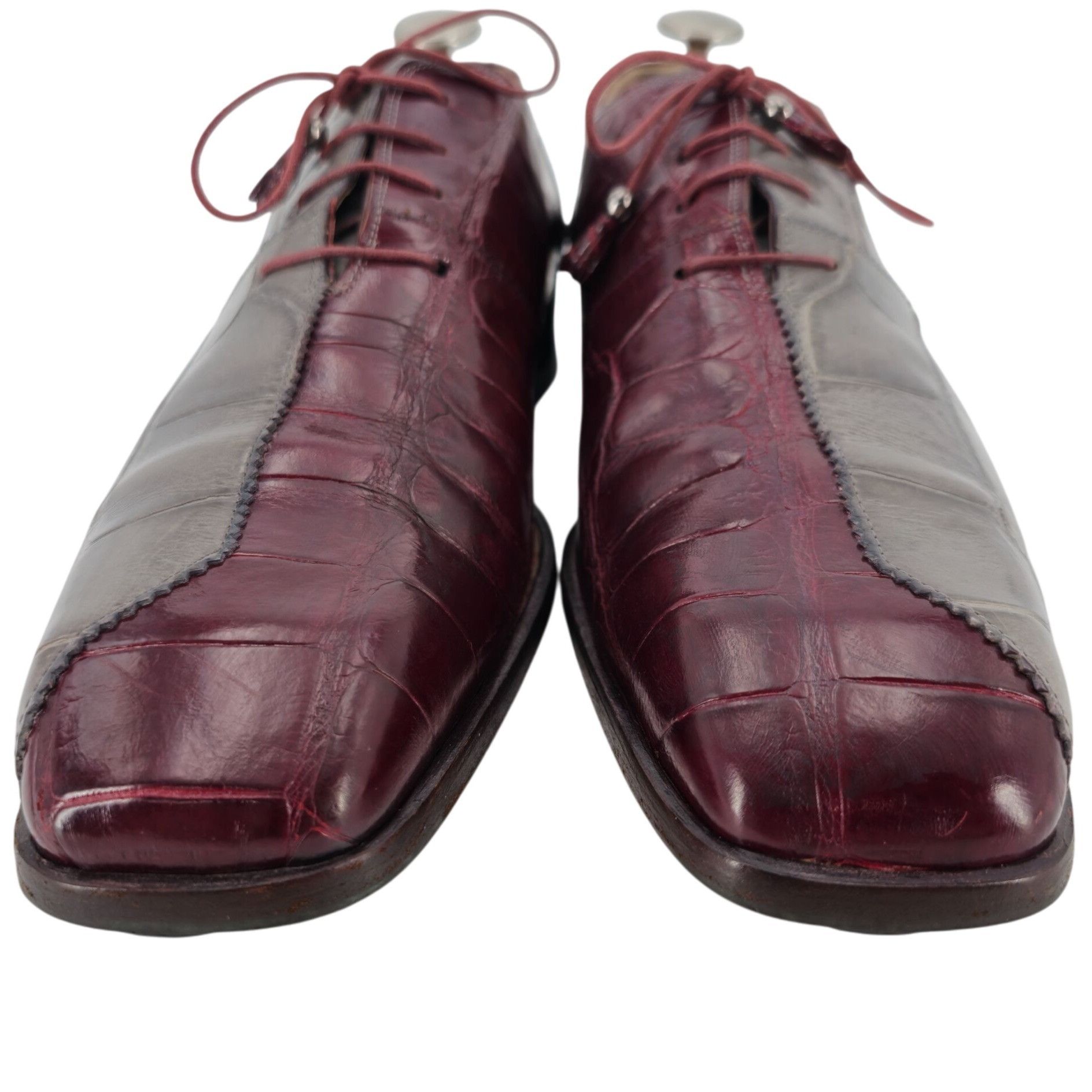 Mauri Vintage Mauri Exotic Alligator Burgundy Gray Dress Shoes 13M Size US 13 / EU 46 - 8 Thumbnail