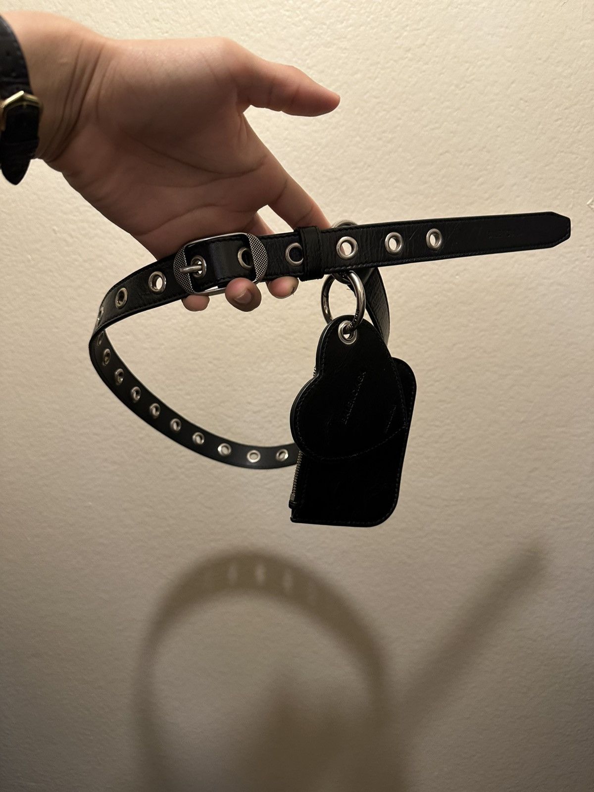 Balenciaga Le Cagole Charms Leather Belt - Black (Size 85)