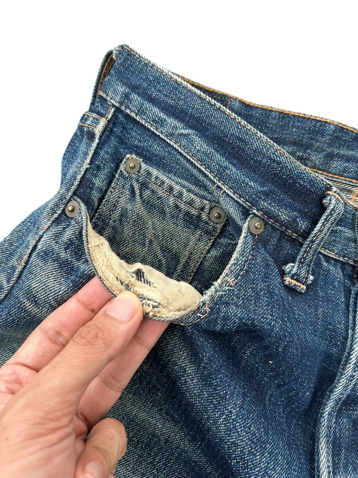 Kapital Thrashed Vintage Denime Selvedge Denim Jeans Size US 30 / EU 46 - 8 Thumbnail