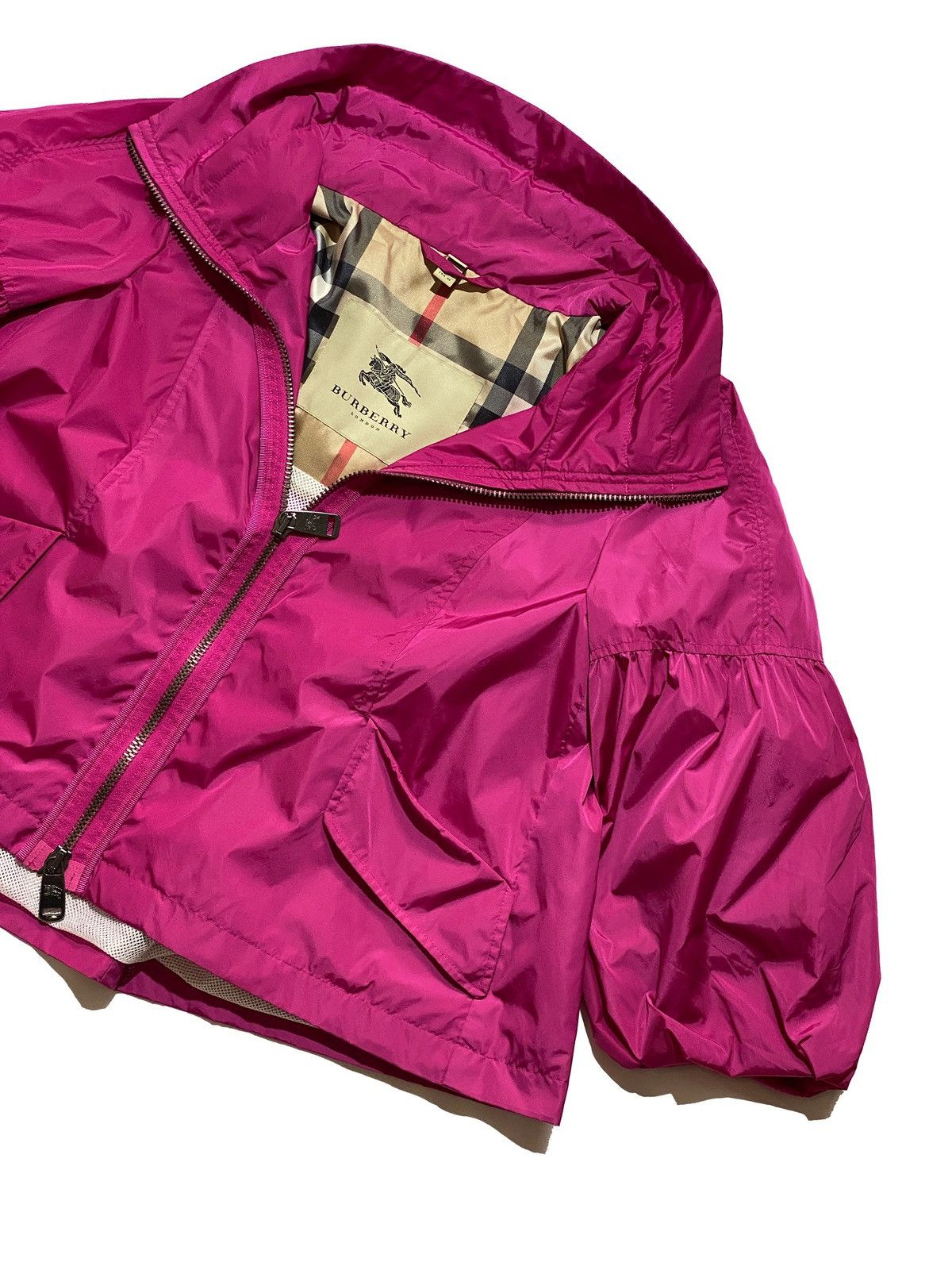 Burberry × Vintage burberry nylon pink 3/4 cropp sleeve jacket Size L / US 10 / IT 46 - 3 Thumbnail