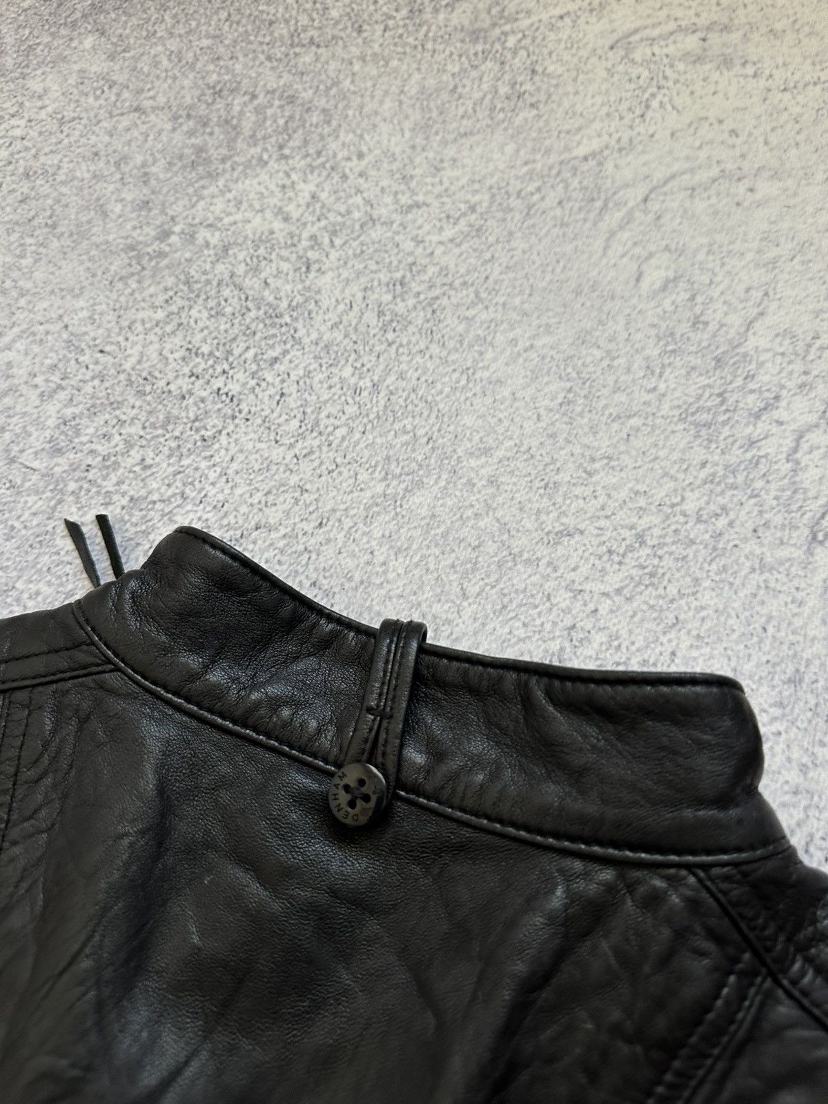 DENHAM Awant-garde Denham Leather Biker Jacket Rick Owens Style Y2K Size M / US 6-8 / IT 42-44 - 20 Thumbnail