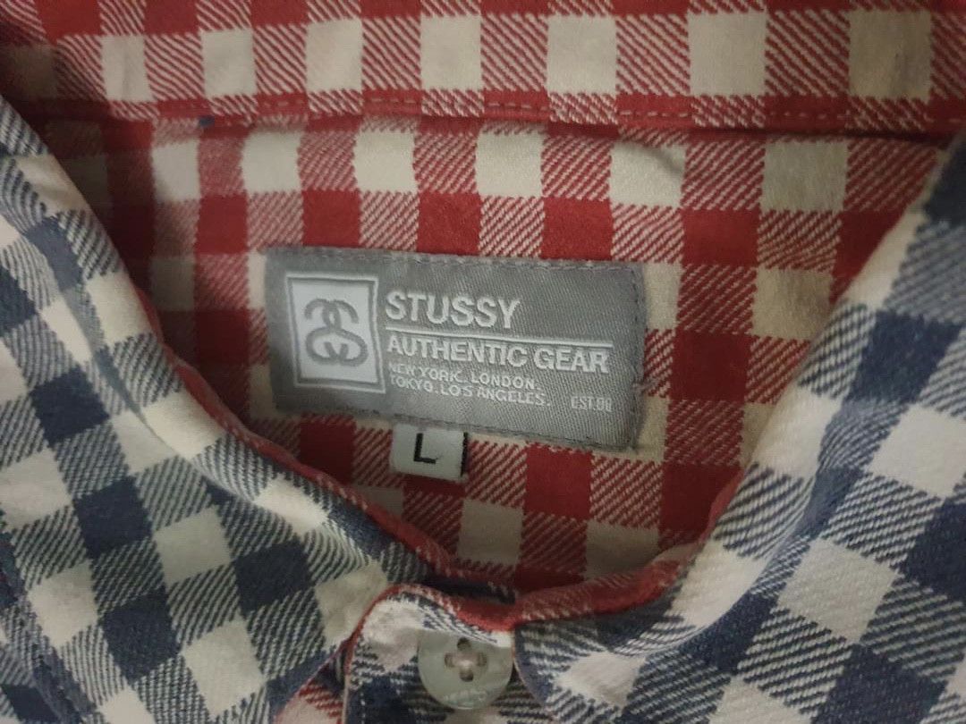 Stussy × Vintage Vintage 90’s Stussy 3rd Quater Sleeve Flannel Size US L / EU 52-54 / 3 - 7 Thumbnail