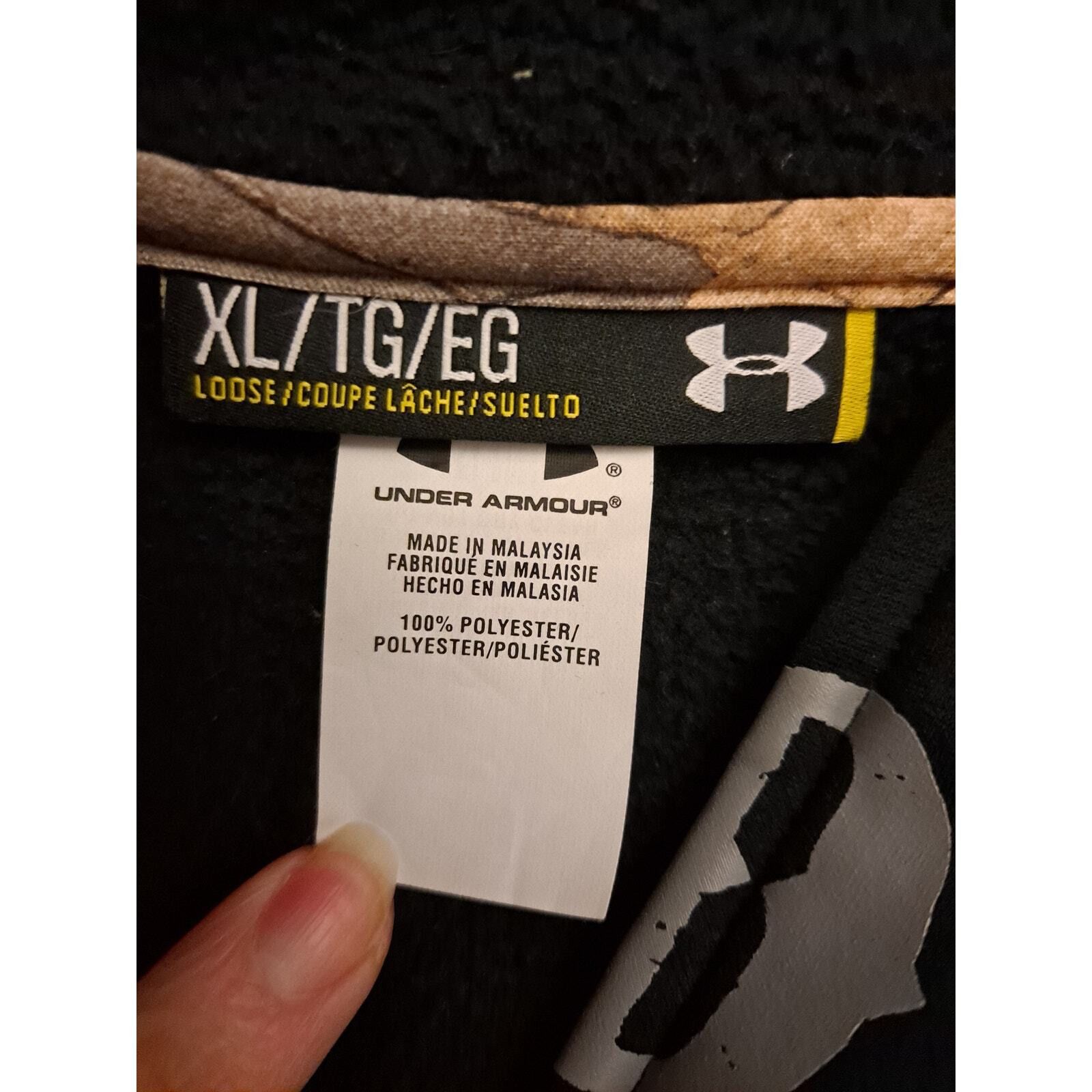 Under Armour Under Armour Black with Camo Arms Full Zip Hoodie Sweatshirt Size US XL / EU 56 / 4 - 6 Thumbnail