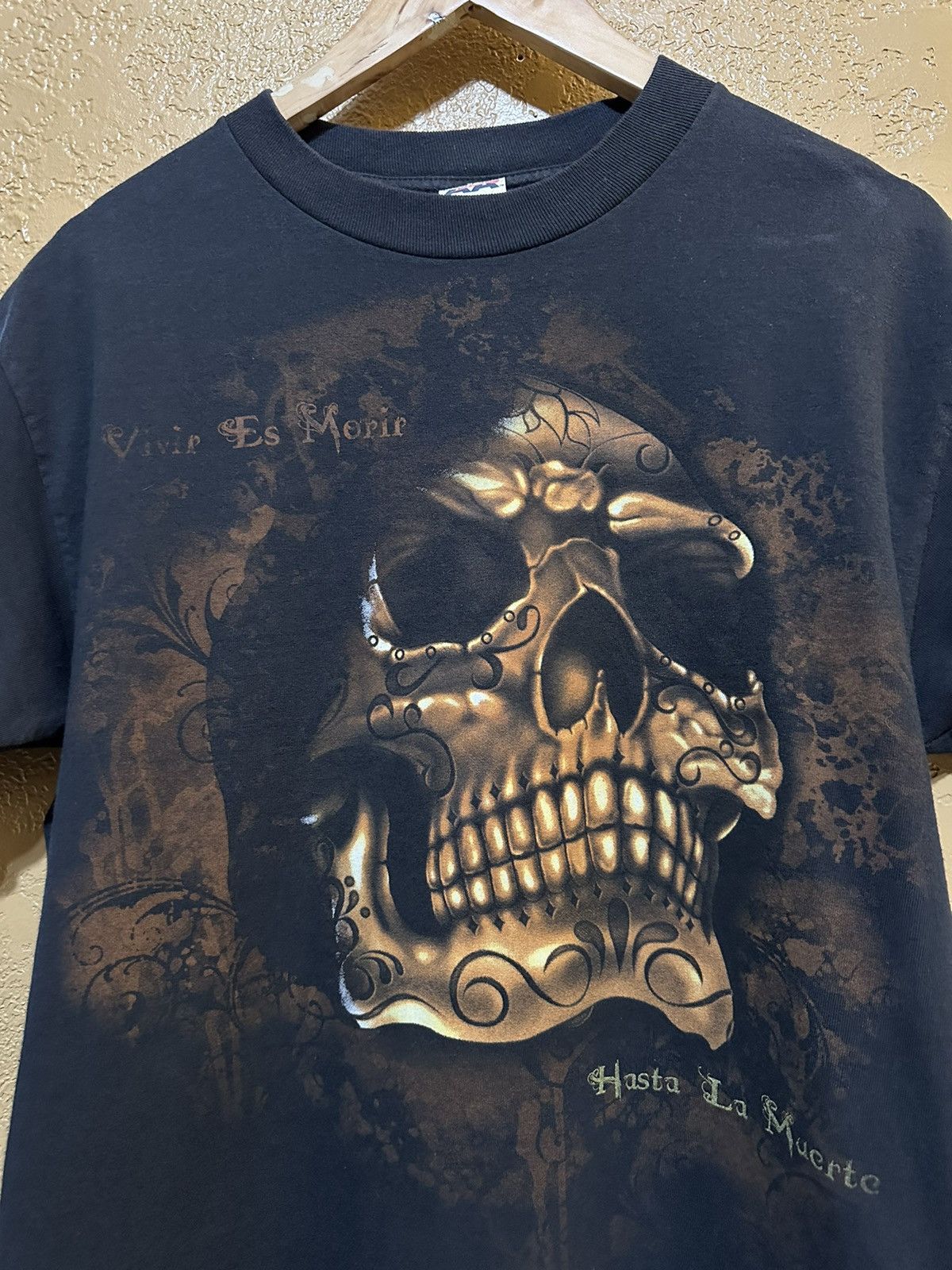 Affliction × Tapout × Vintage crazy Y2K Skull Hasta La Muerte t shirt medium 4gseller Size US M / EU 48-50 / 2 - 2 Thumbnail