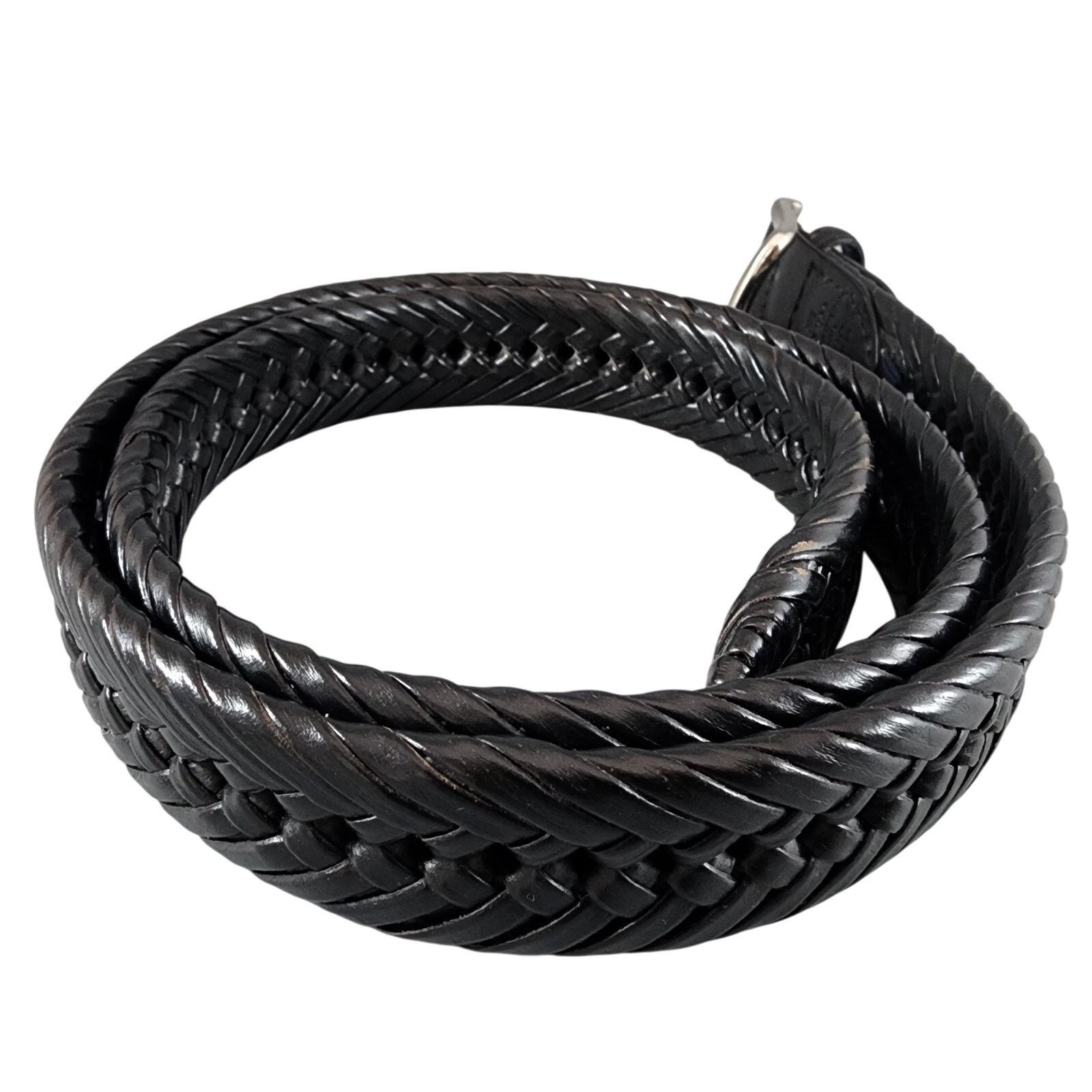 Tommy Hilfiger Tommy Hilfiger Men Leather Braided Belt Black 40 x 1-1/8" Size 40 - 4 Thumbnail