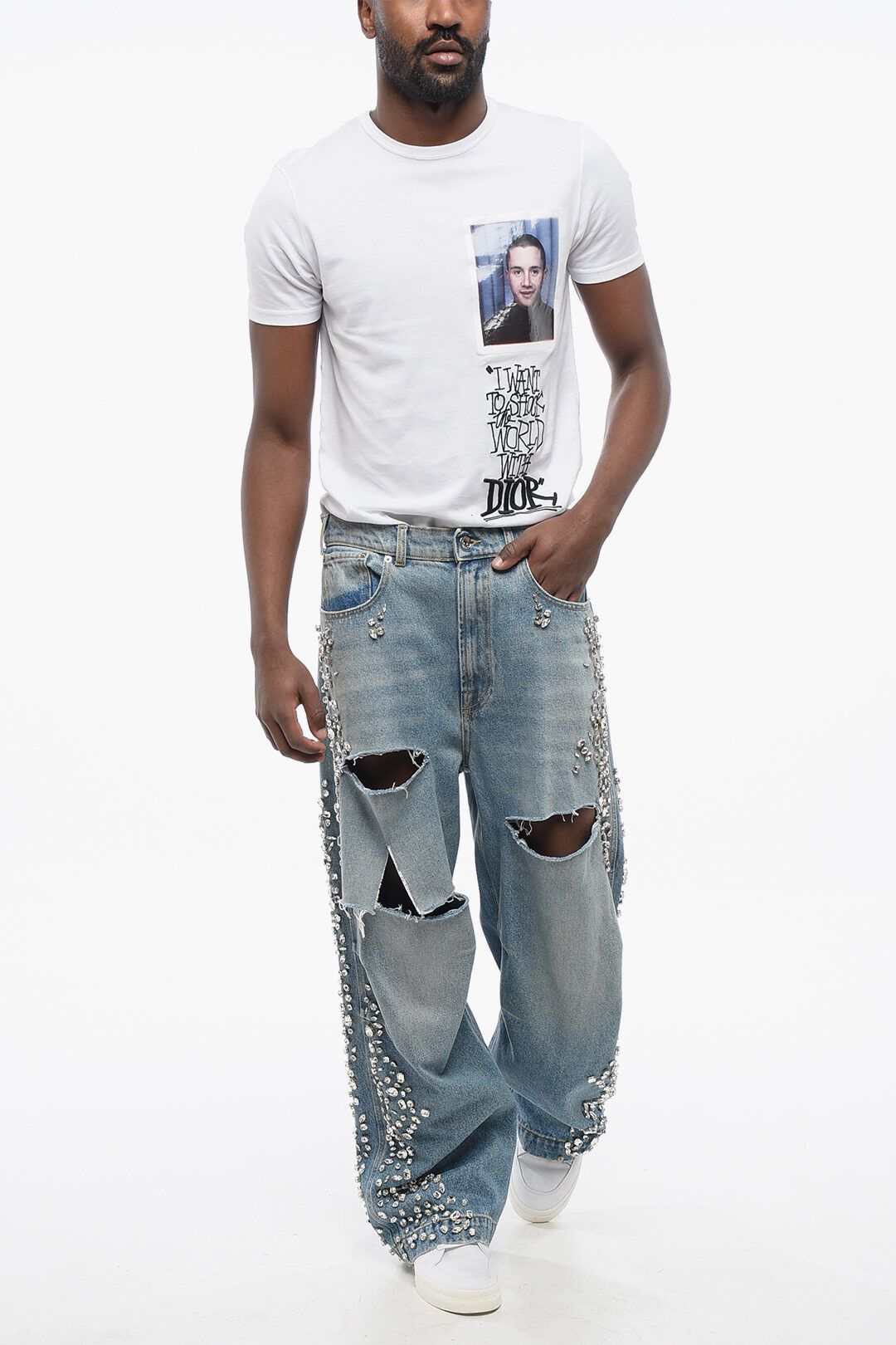 1989 STUDIO og1mm0725 Distressed Jeans in Blue Size US 31 - 4 Thumbnail