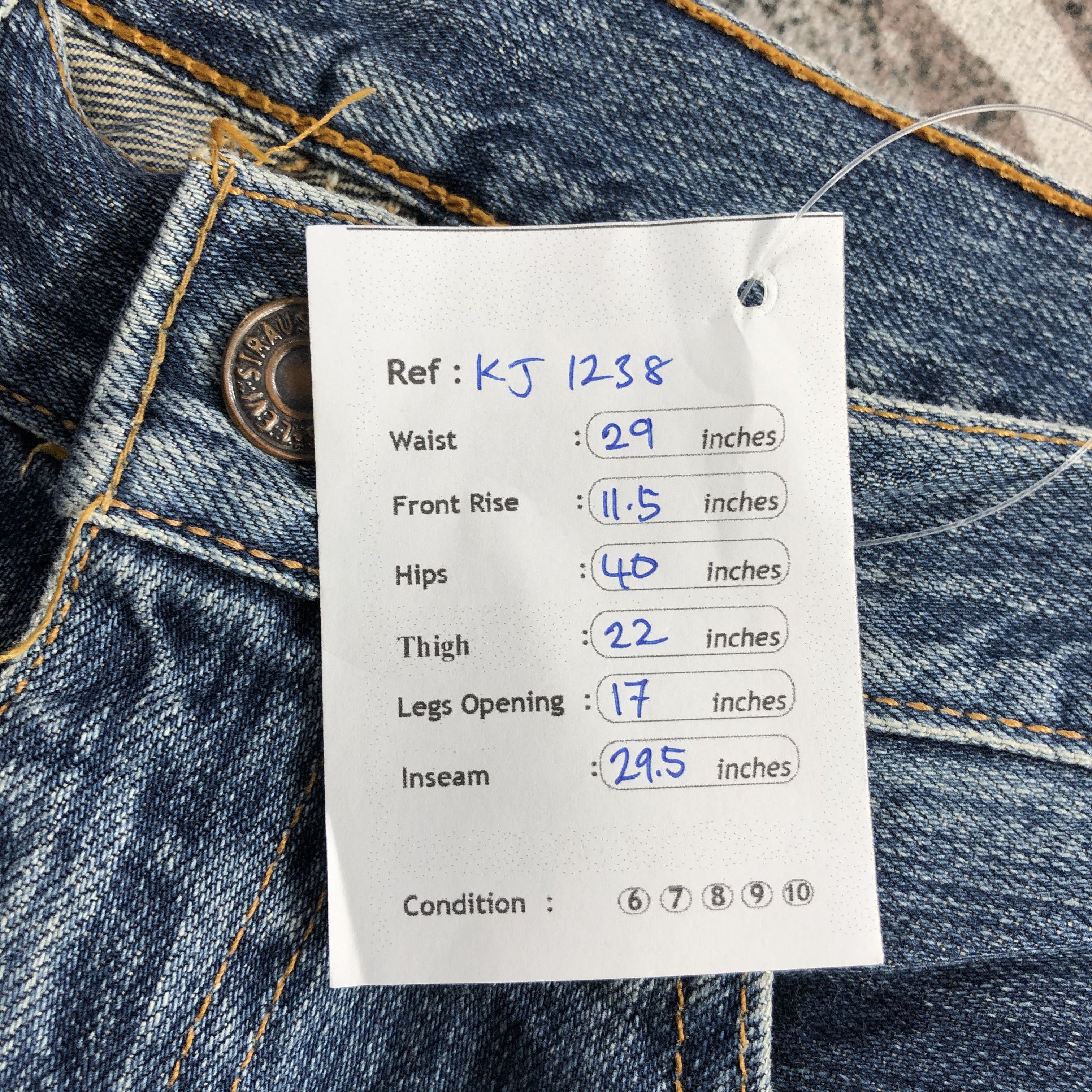 Levi's Vintage Levis 512 Jeans Blue Wash Denim KJ1238 Size US 29 - 10 Thumbnail