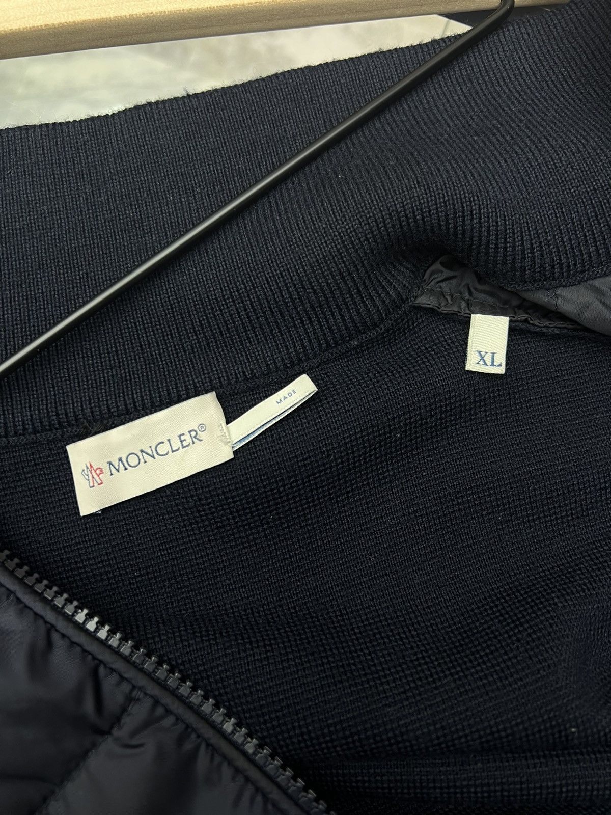 Moncler Moncler Navy Padded Wool Cardigan Size US XL / EU 56 / 4 - 10 Thumbnail