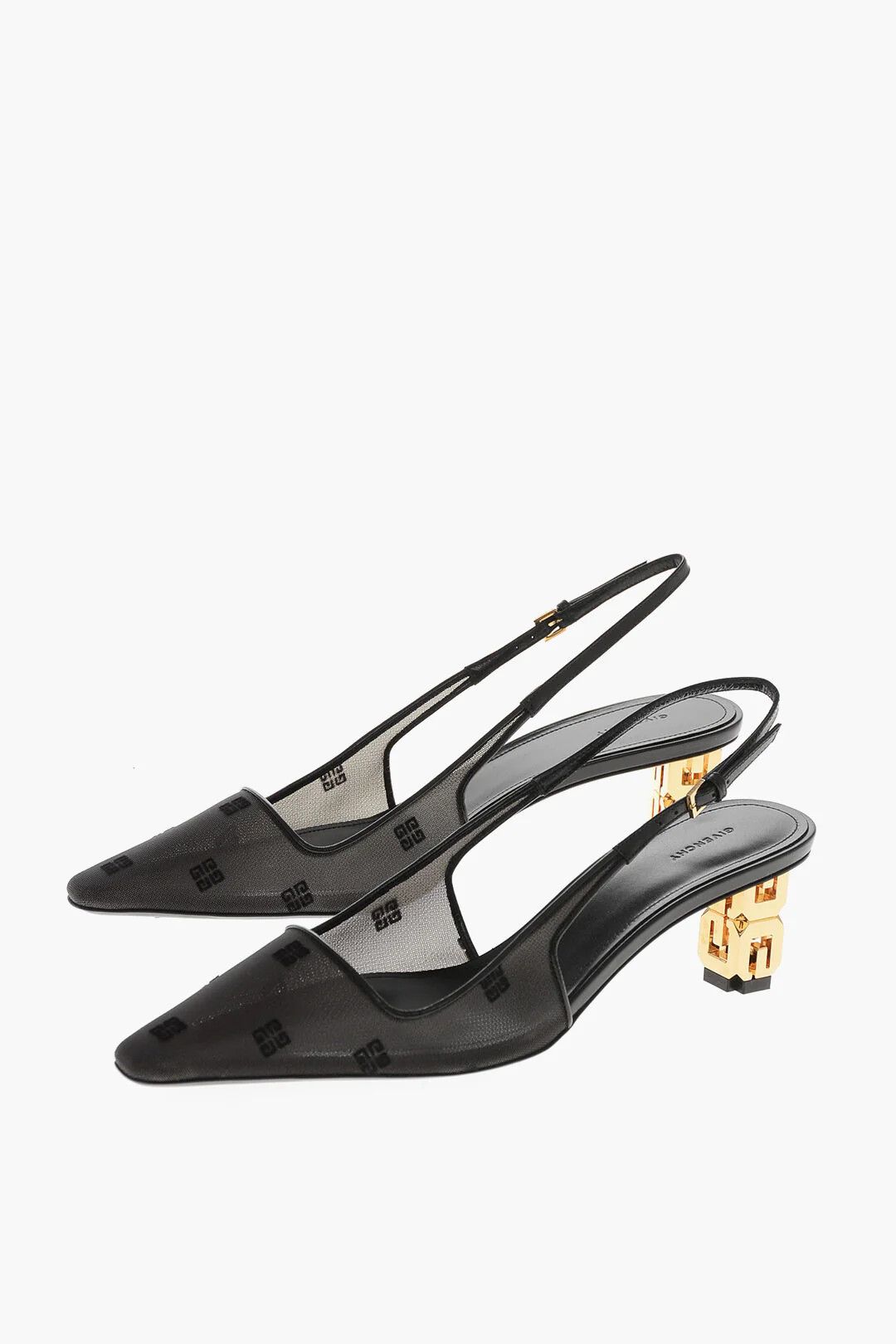Givenchy og1mm0326 Monogram Mesh Slingbacks Pumps in Black Size US 11 / IT 41 - 2 Thumbnail