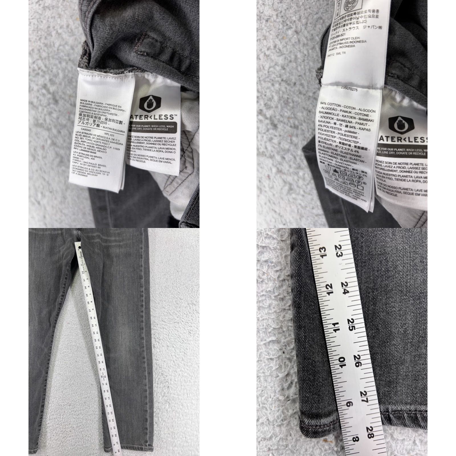 Levi's Levis 502 Jeans Slim Straight Denim Black 32x28 5-Pocket Cotton Blend Regular Mens Size US 32 / EU 48 - 8 Thumbnail