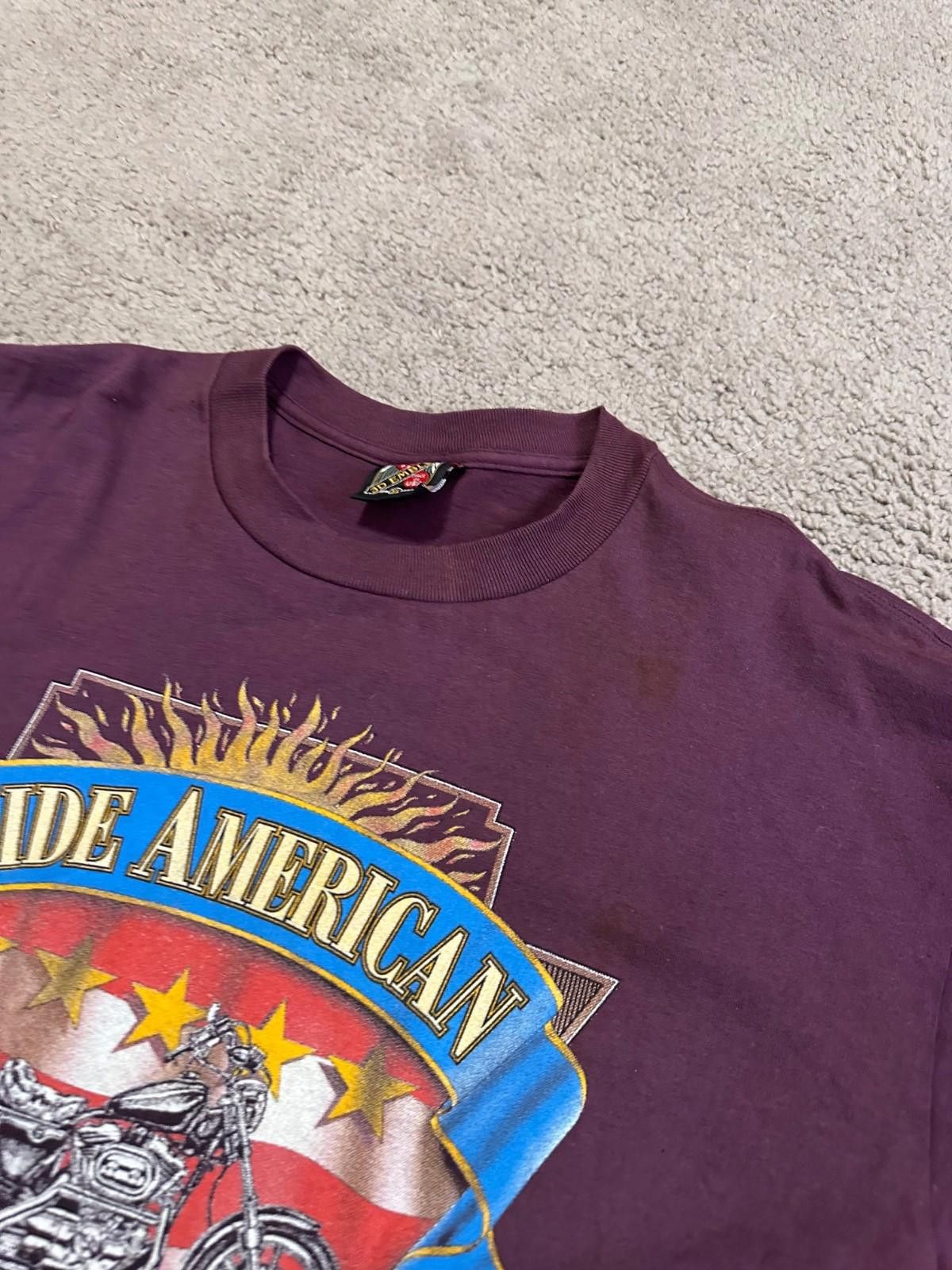 Other 3D Emblem USA Ride American Motorcycle Burgundy 1990s Grunge Size US XL / EU 56 / 4 - 4 Thumbnail