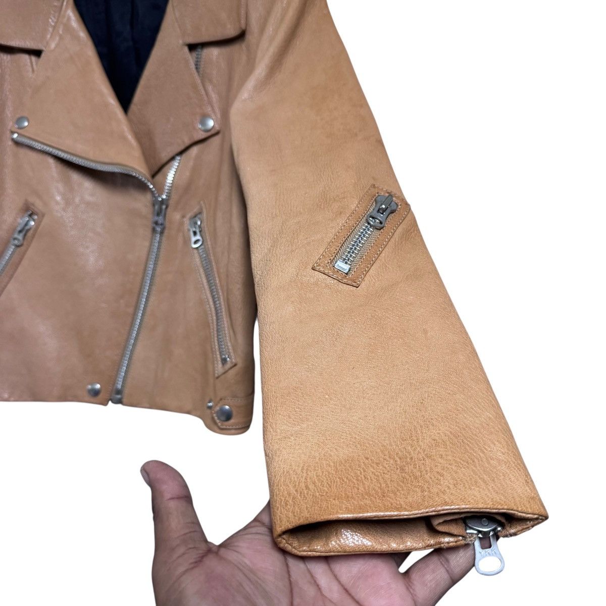 Acne Studios Acne Studios Leather Biker Jacket Goatskin Size XS / US 0-2 / IT 36-38 - 6 Thumbnail