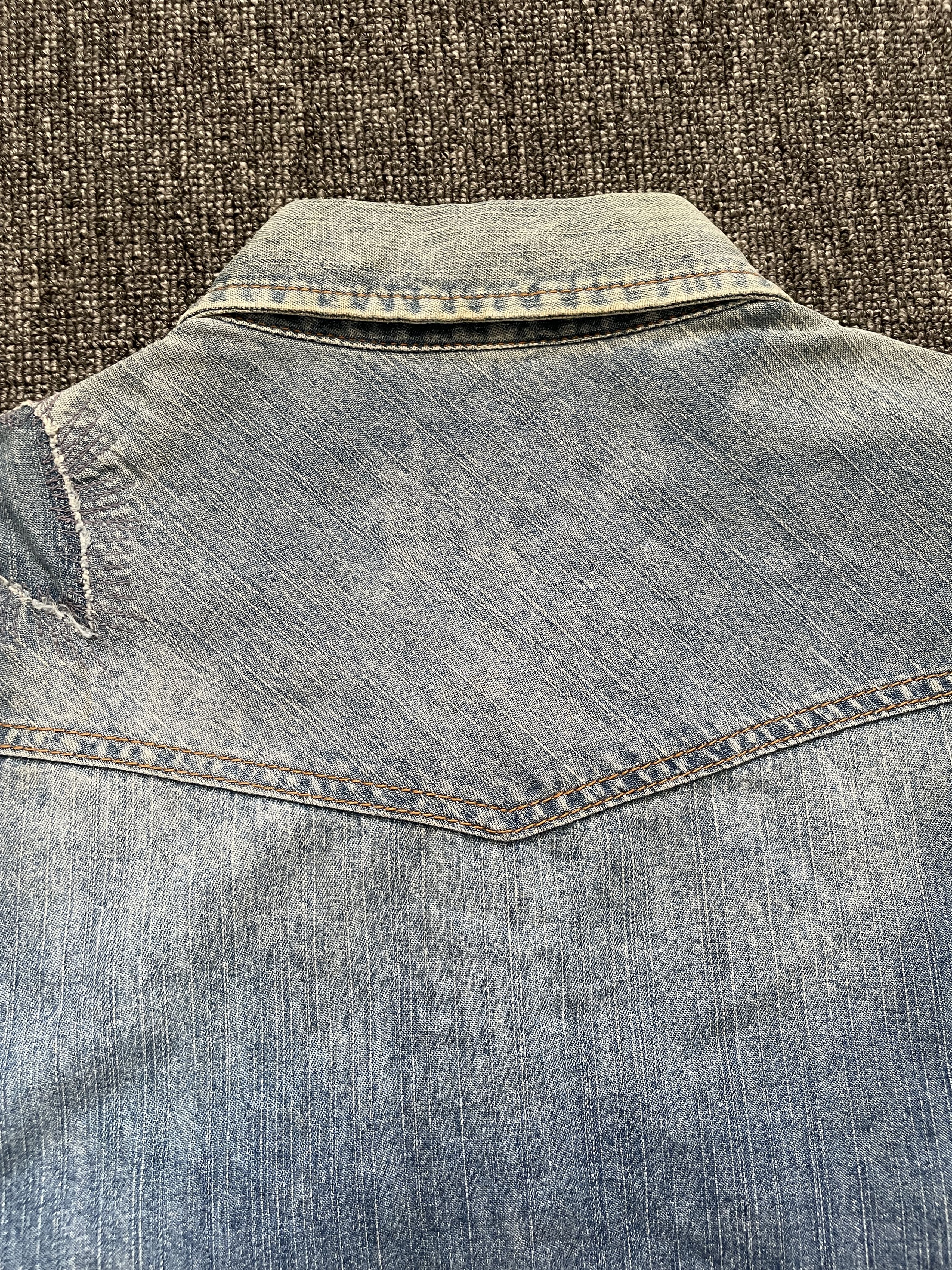 JACKROSE Jack Rose Classic Distressed Western Cowboy Denim Shirt Size US M / EU 48-50 / 2 - 10 Thumbnail