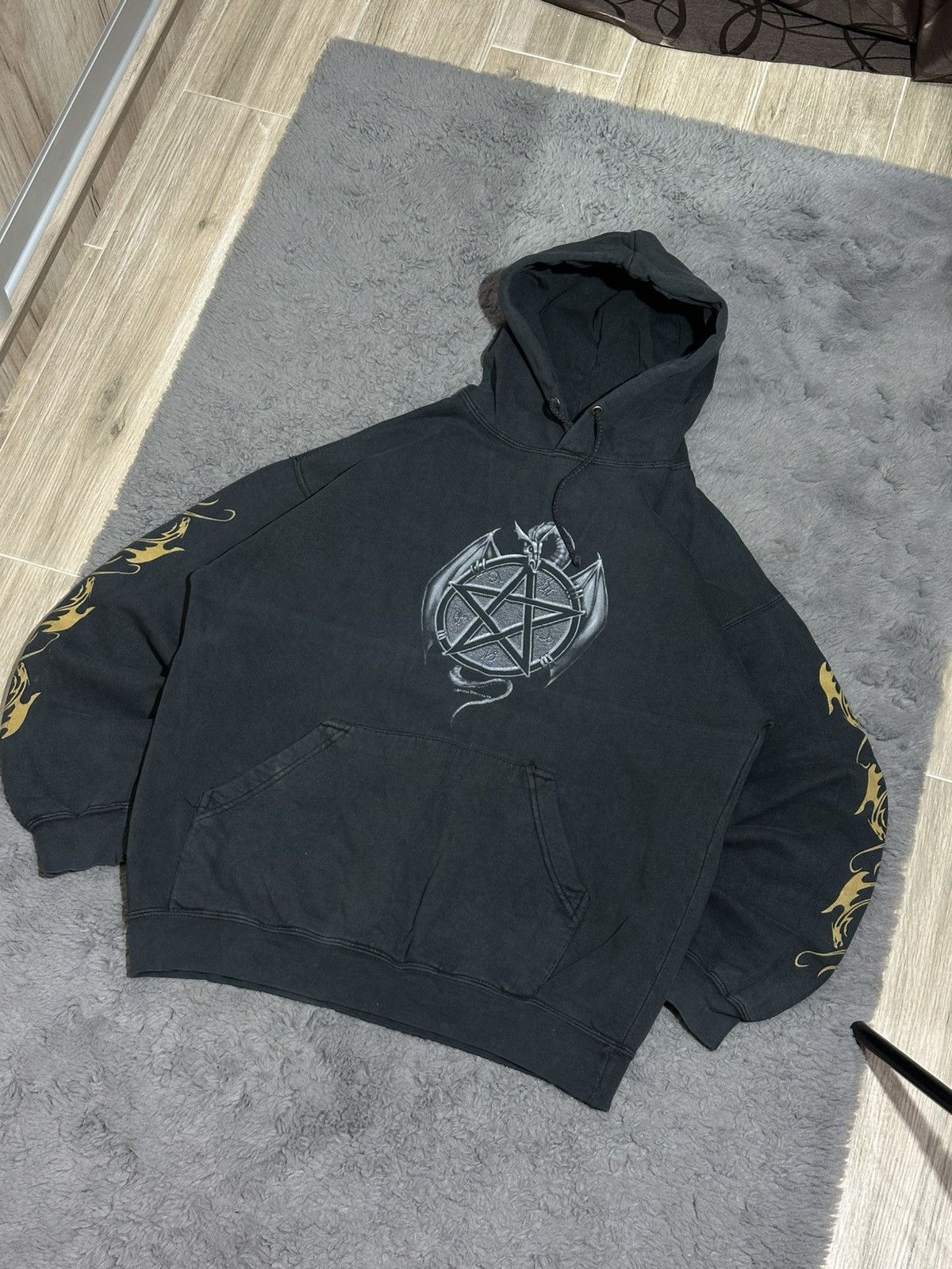 Band Tees Vintage Spiral "Dragon Pentagram" Gothic Hoodie Size US M / EU 48-50 / 2 - 2 Thumbnail