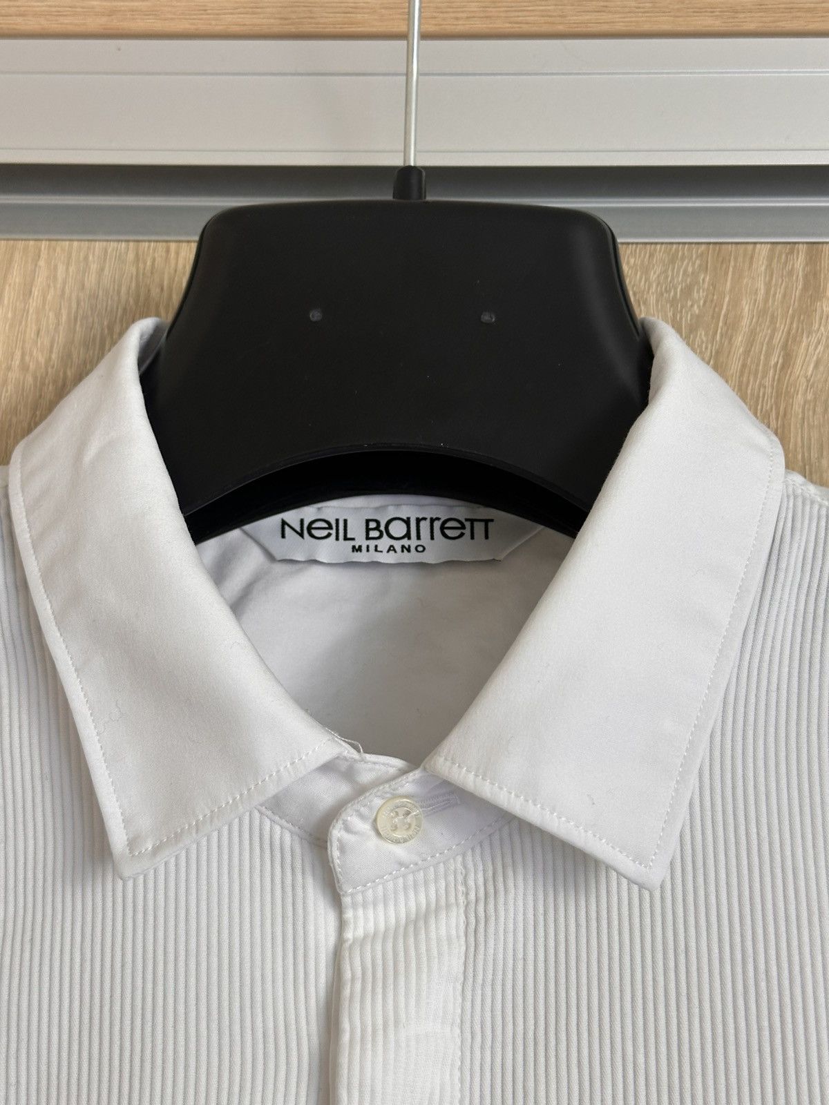 Neil Barrett 🔥 Neil Barrett Contrast Detail Striped Button Up Slim Shirt Size US L / EU 52-54 / 3 - 3 Thumbnail