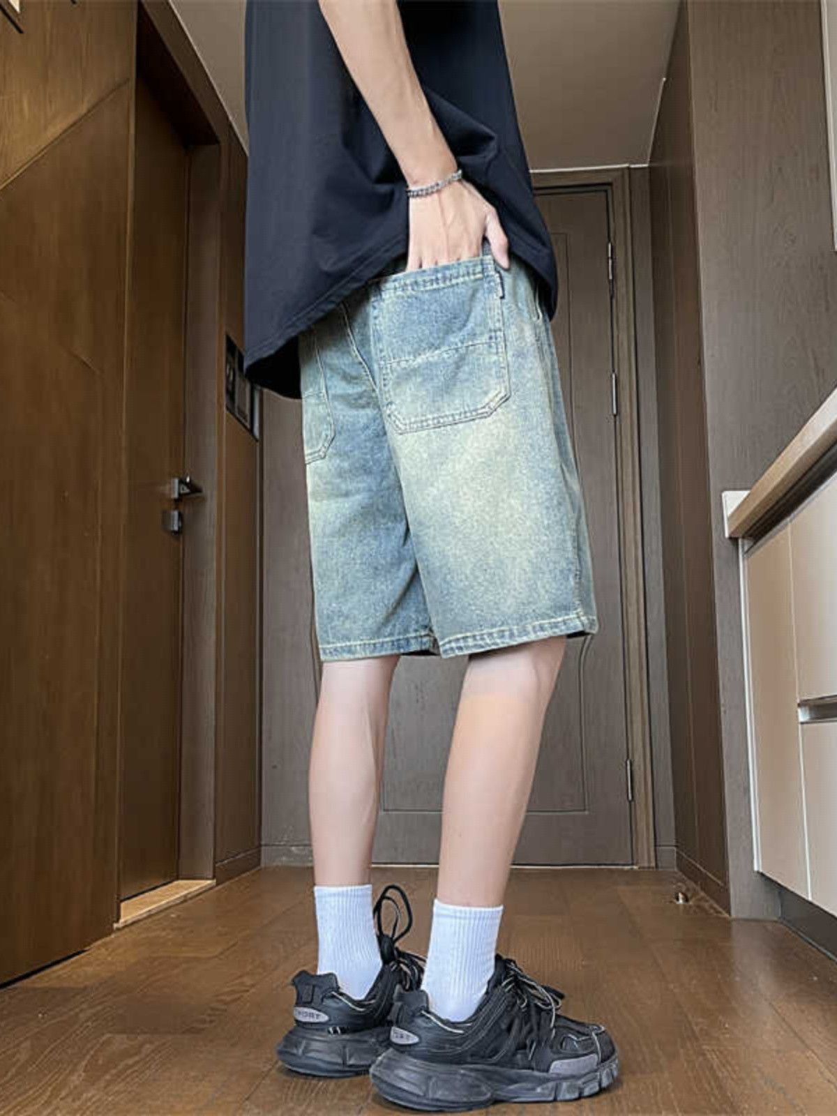 Japanese Brand × Jean Retro straight leg loose denim shorts Size US 32 / EU 48 - 5 Thumbnail
