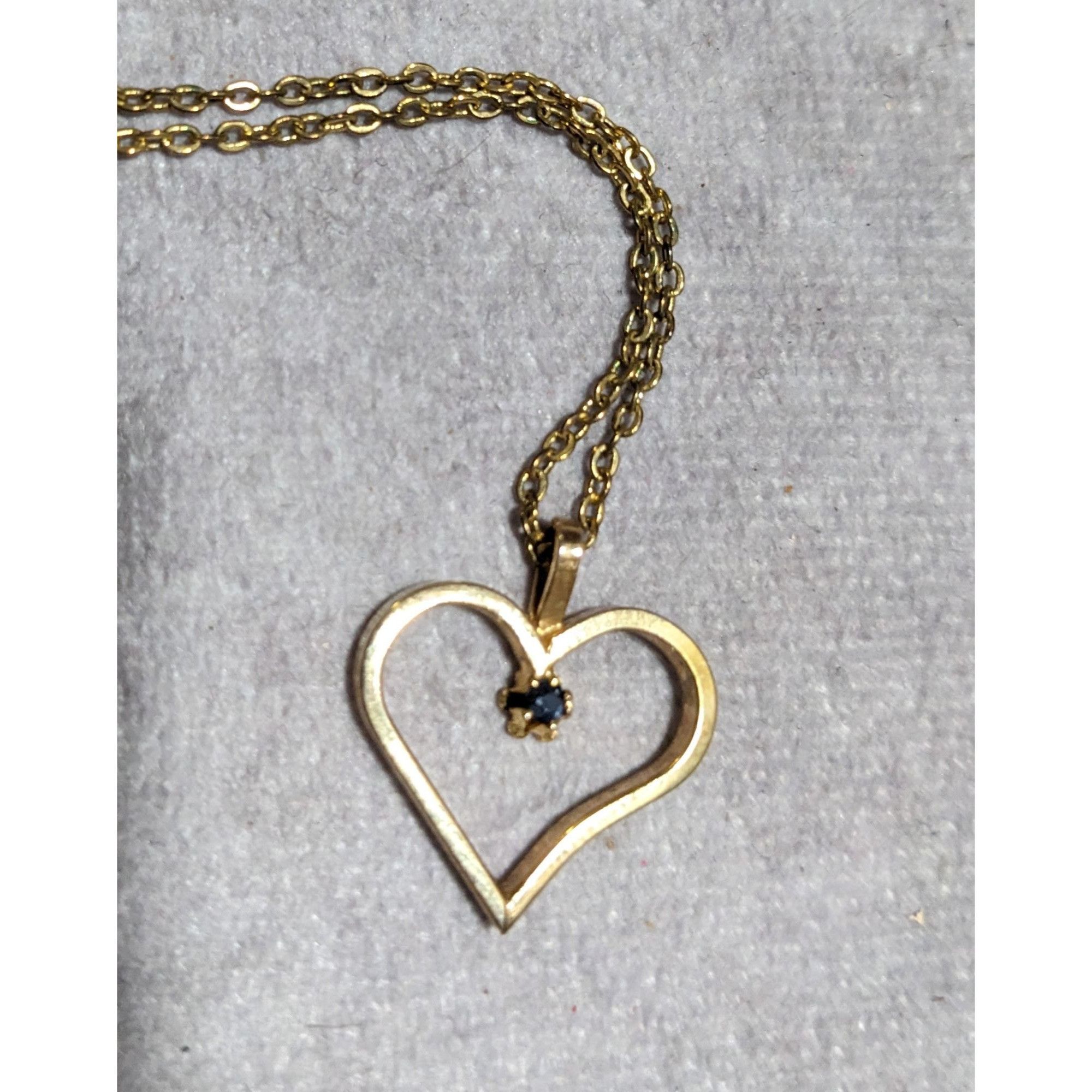 Other Gold Open Heart Blue Gem Necklace Size ONE SIZE - 10 Thumbnail