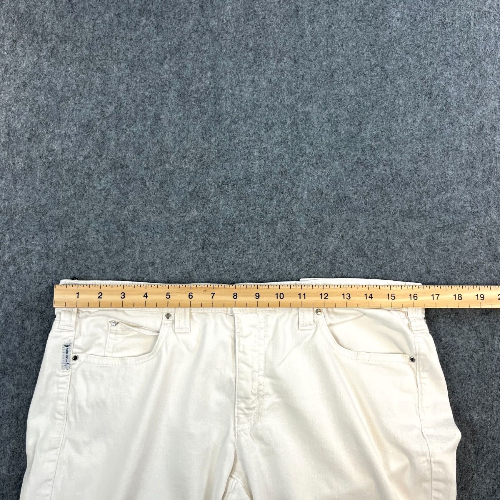 Vintage Armani Jeans Jeans Straight 32 30 UK 12 White Low Rise Studded Stretch Womens Mens Girls Size 34" / US 12 / IT 48 - 7 Thumbnail