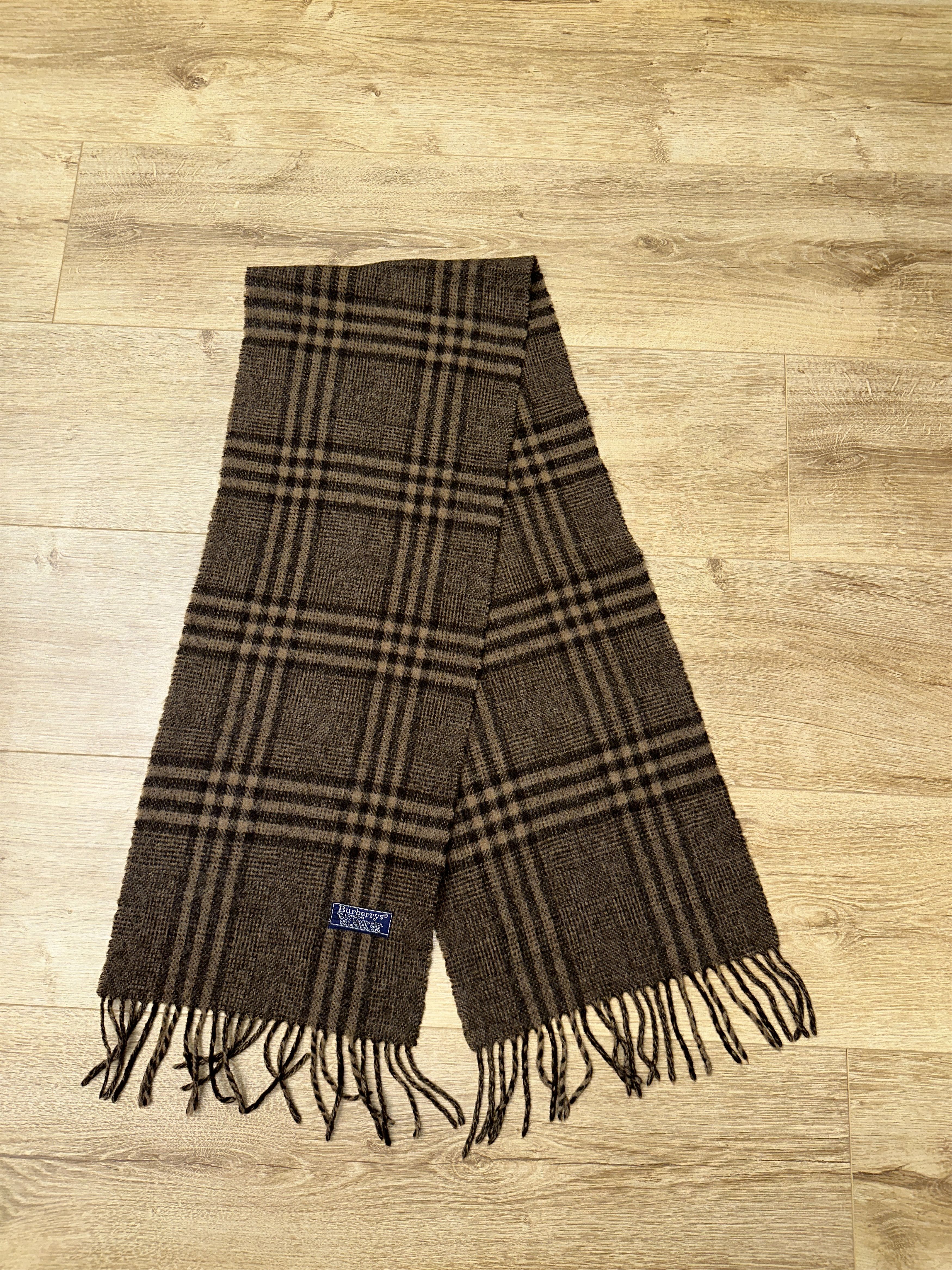 Burberry Vintage Burberrys Lambswool Scarf Check England 150x25cm Size ONE SIZE - 6 Thumbnail