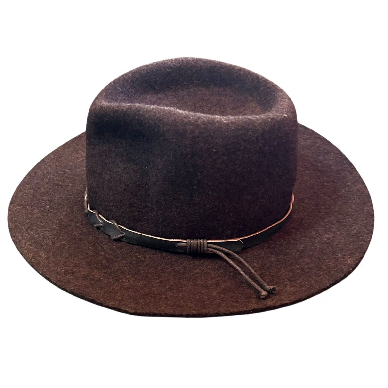 Eddie Bauer VINTAGE Eddie Bauer Lite Felt 100% Wool Fedora Hat Brown Leather Band Small/Medium Size ONE SIZE - 4 Thumbnail