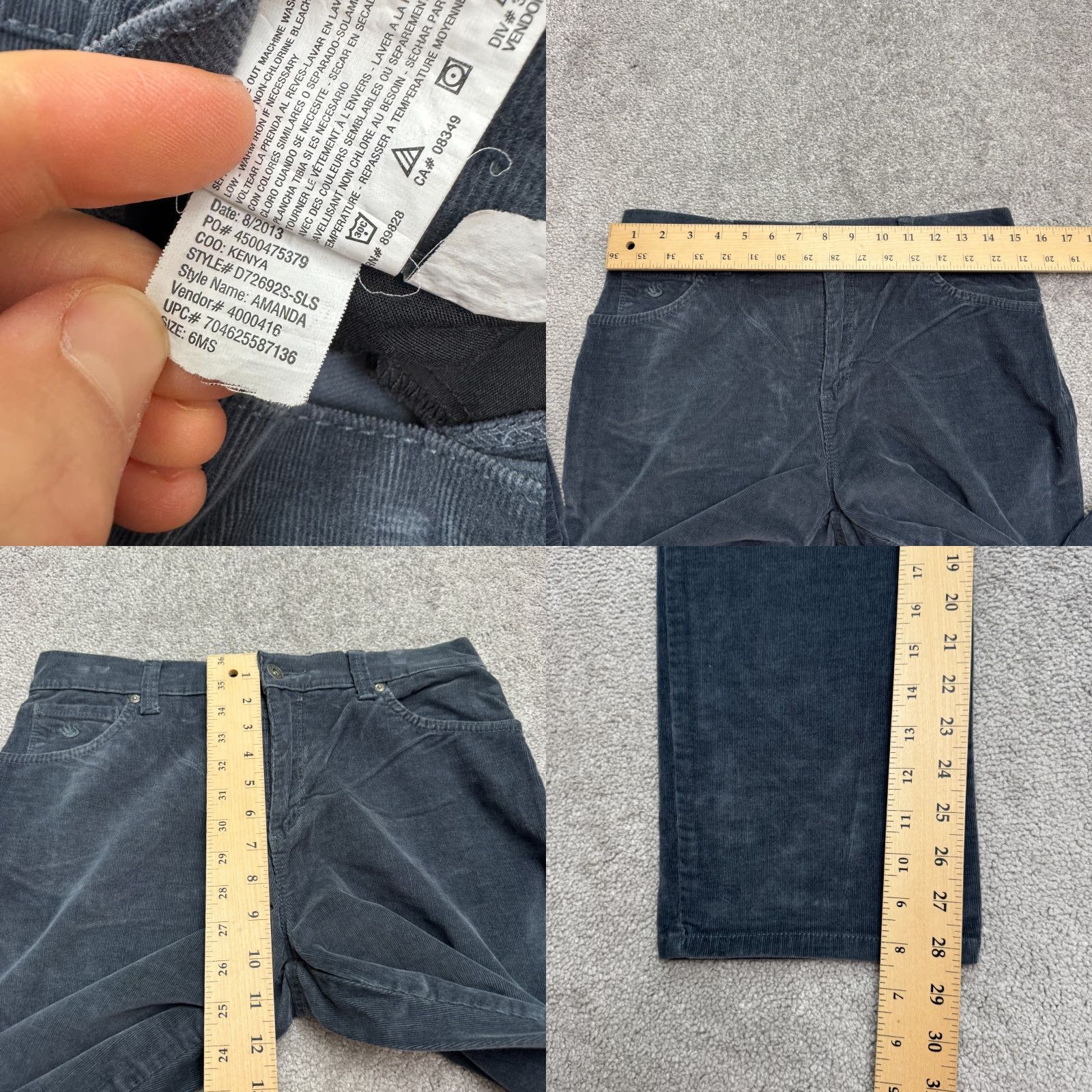 Gloria Vanderbilt Gloria Vanderbilt Amanda Corduroy Straight Leg Pants Womens 6 Short Nay Blue Size 28" / US 6 / IT 42 - 9 Thumbnail