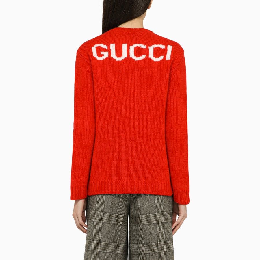 Gucci o1d2blof0824 Wool Sweater With Logo in Red Size XXS / US 00 / IT 34 - 3 Thumbnail