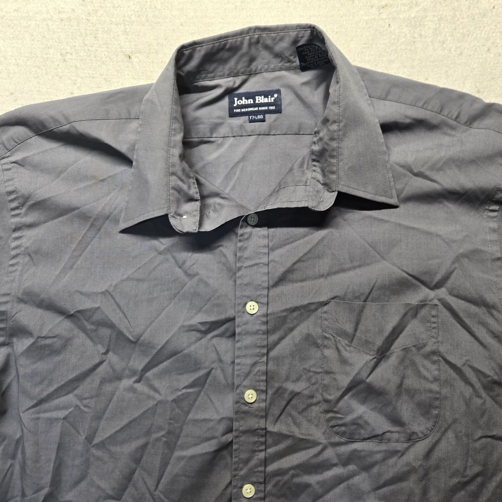 Blair John Blair Shirt Mens XL Gray Button-Up Long Sleeve Regular Size XL Size US XL / EU 56 / 4 - 2 Thumbnail