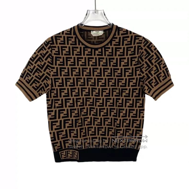 Fendi Fendi Brown Logo Letter Full Print Crewneck Short Sleeve K Size XXS / US 00 / IT 34 - 1 Thumbnail