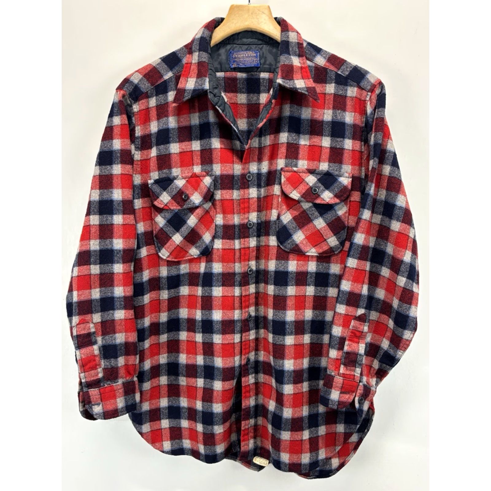 Pendleton VINTAGE Pendleton Shirt Men’s Large 100% Wool Red Plaid Made In USA 70s Mens Shirt Size US L / EU 52-54 / 3 - 2 Thumbnail