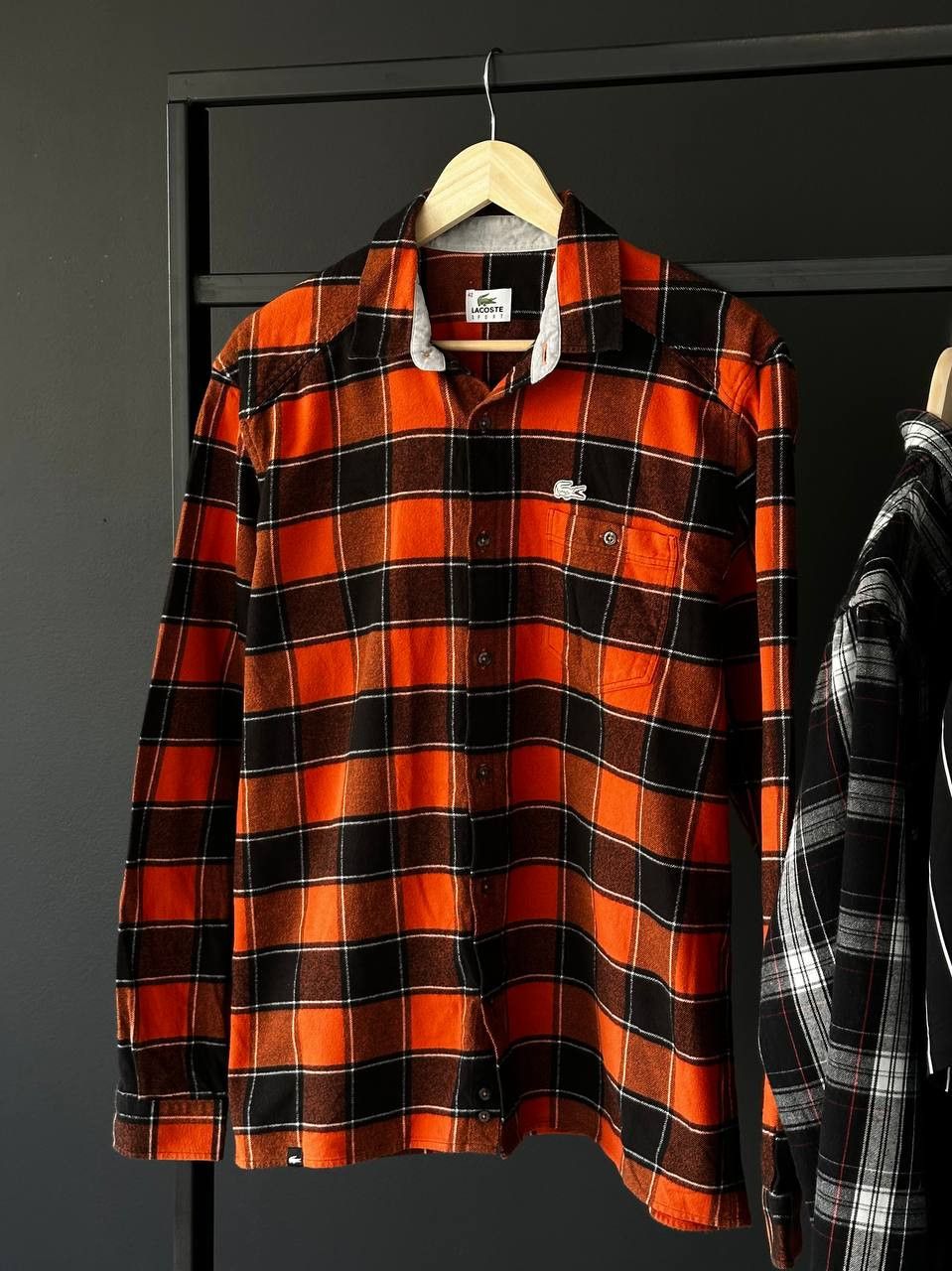 Lacoste × Vintage Lacoste Vintage Heavy Flannel Orange Shirt Size US L / EU 52-54 / 3 - 1 Thumbnail
