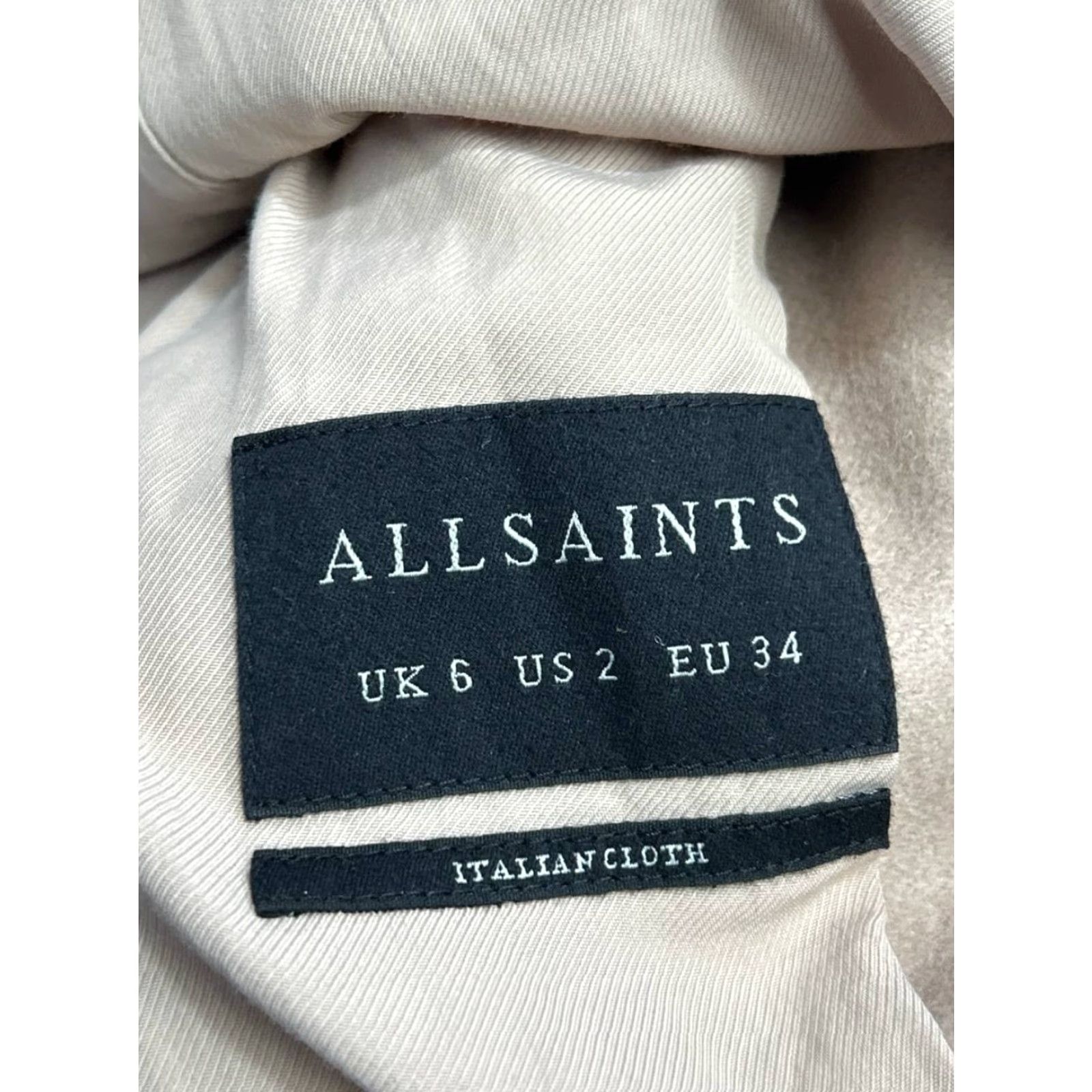 Allsaints AllSaints Overcoat Womens 2 Wool Brown Solid Mid-Length 3/4 Sleeve Button Pockets Casual Winter Fall Spring Regular Coat Mens Size XS / US 0-2 / IT 36-38 - 3 Thumbnail