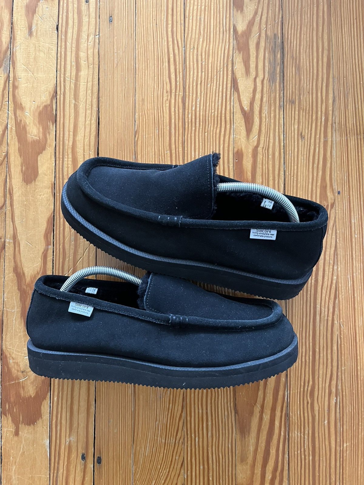 Suicoke Suicoke Moc Slippers Loafer Suede Black Shearling Lined Size US 9 / EU 42 - 1 Thumbnail